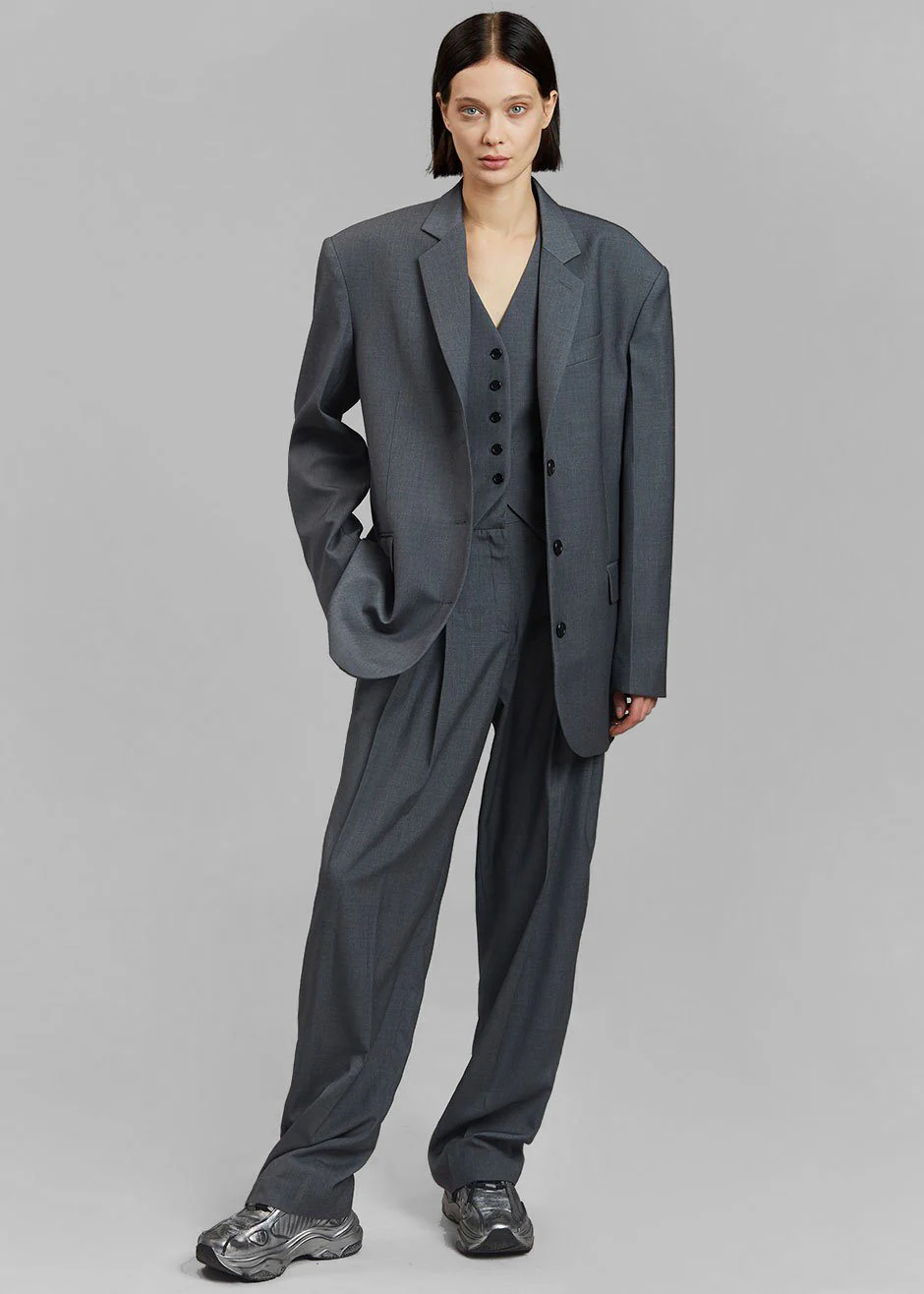 Gelso Oversized Blazer - Dark Grey Melange - Image 13