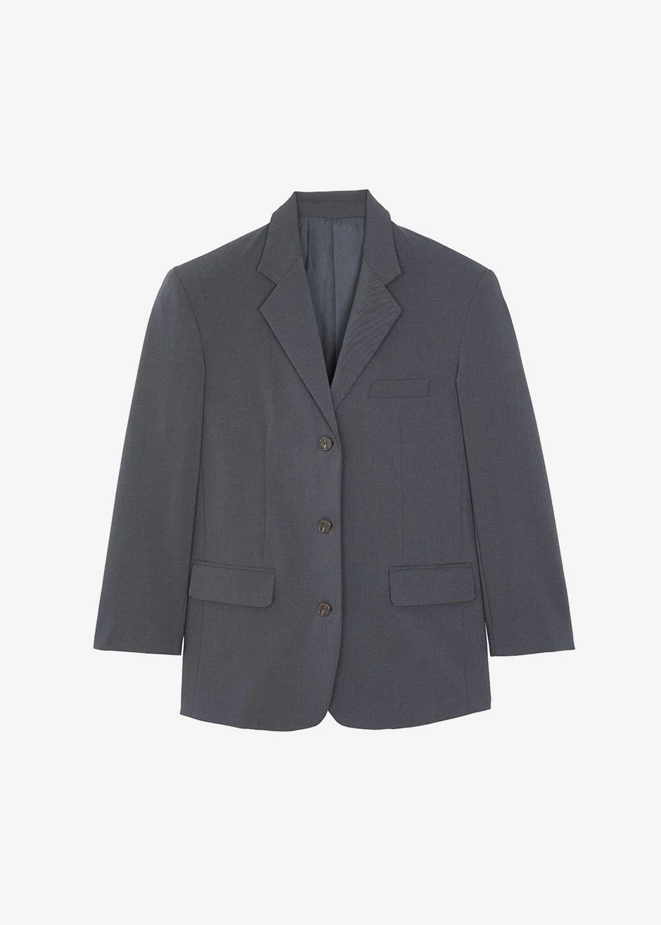 Gelso Oversized Blazer - Dark Grey Melange - Image 17