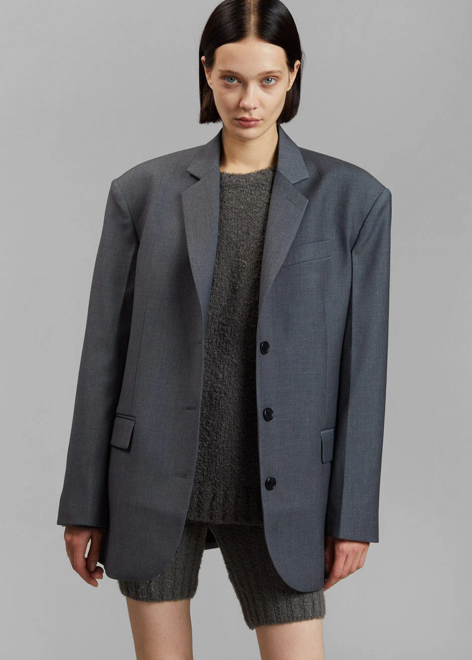 Gelso Oversized Blazer - Dark Grey Melange - Image 4