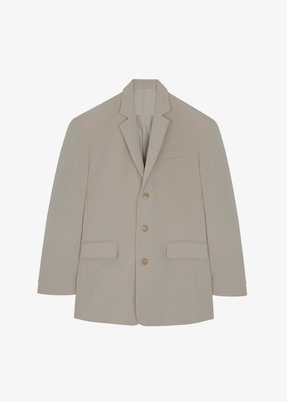 Gelso Oversized Blazer - Light Taupe Melange - Image 13