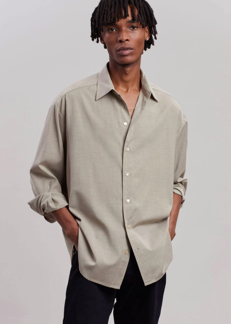 Gelso Shirt - Light Taupe Melange - Image 3