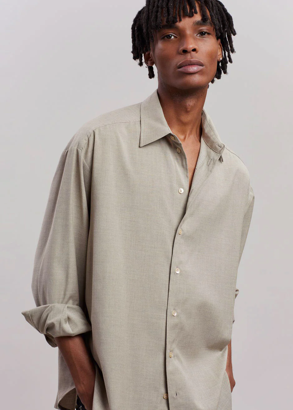 Gelso Shirt - Light Taupe Melange - Image 5