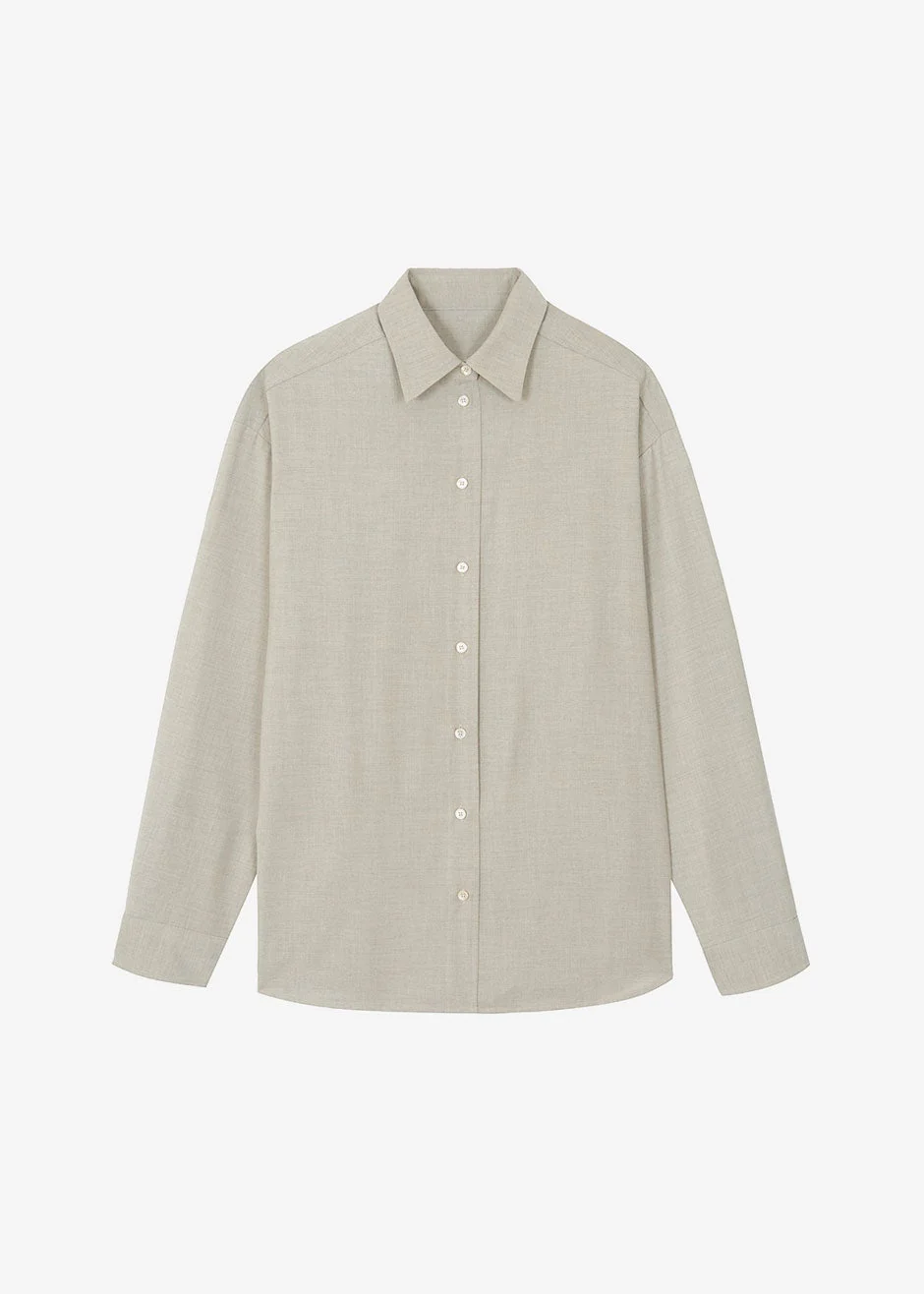 Gelso Shirt - Light Taupe Melange - Image 8