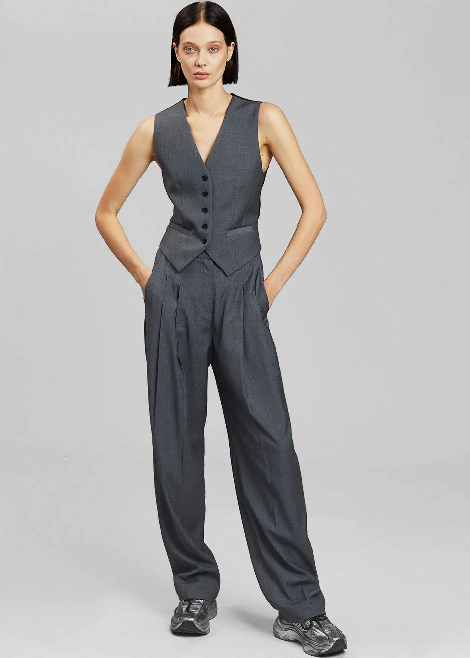 Gelso Waistcoat - Dark Grey Melange - Image 8