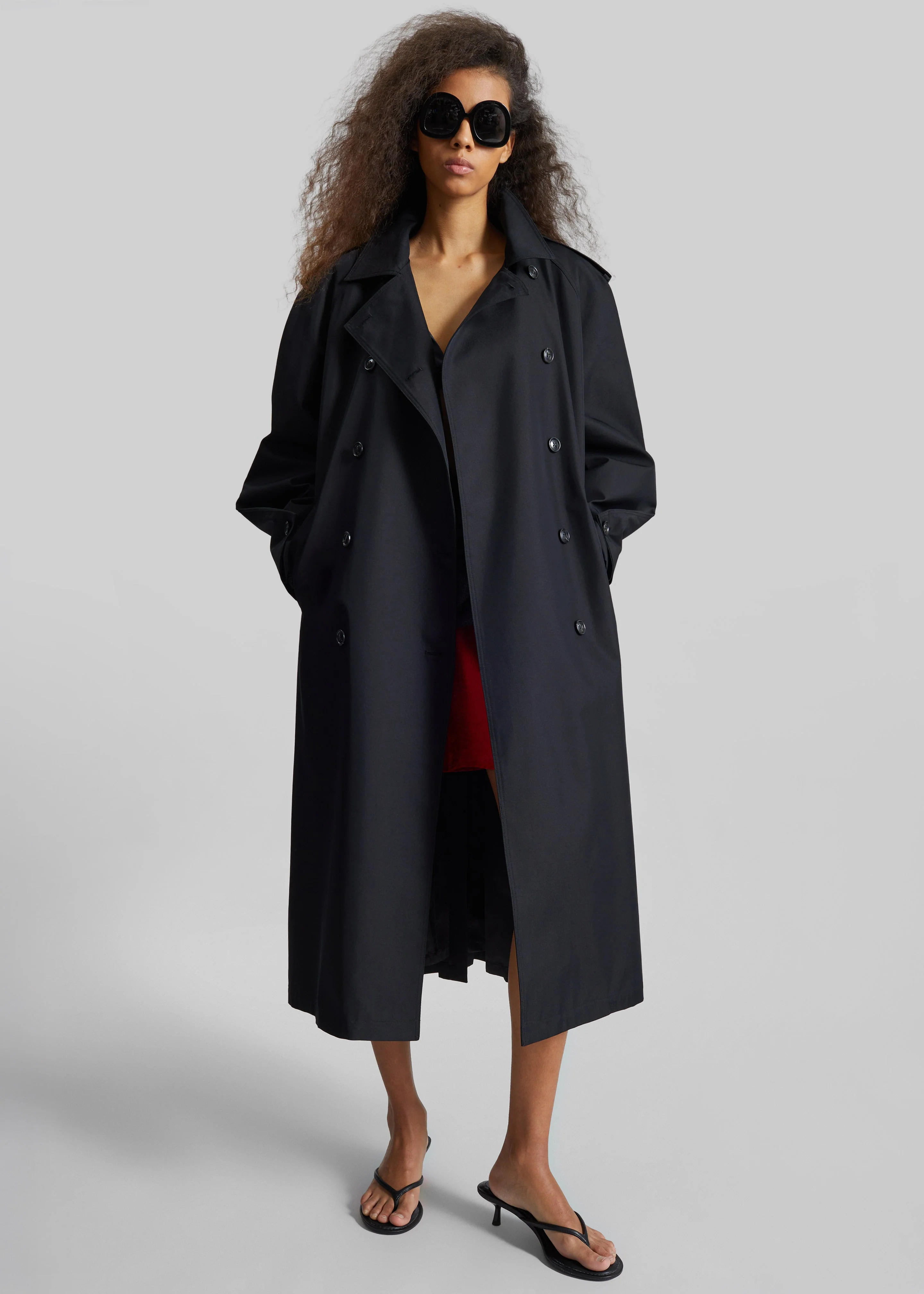 Genoa Padded Trench Coat - Black - Image 5