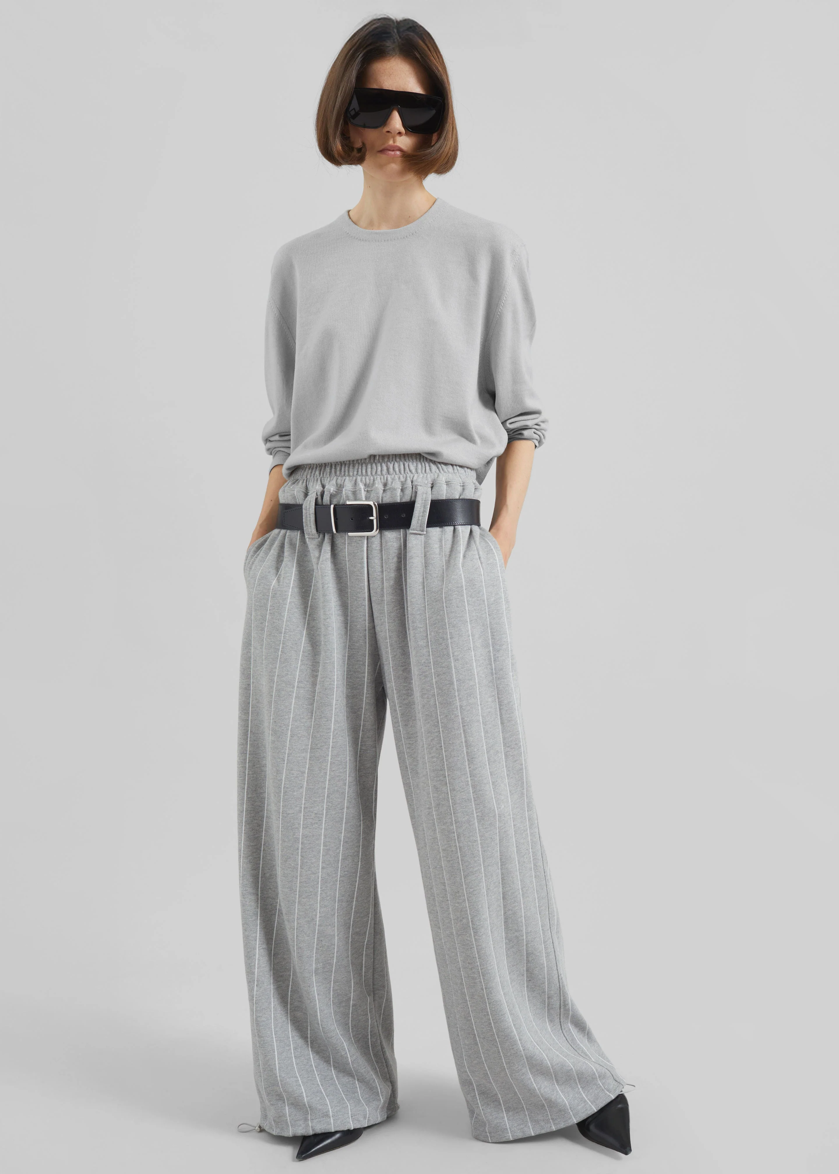 Gisby Striped Joggers - Grey - Image 4