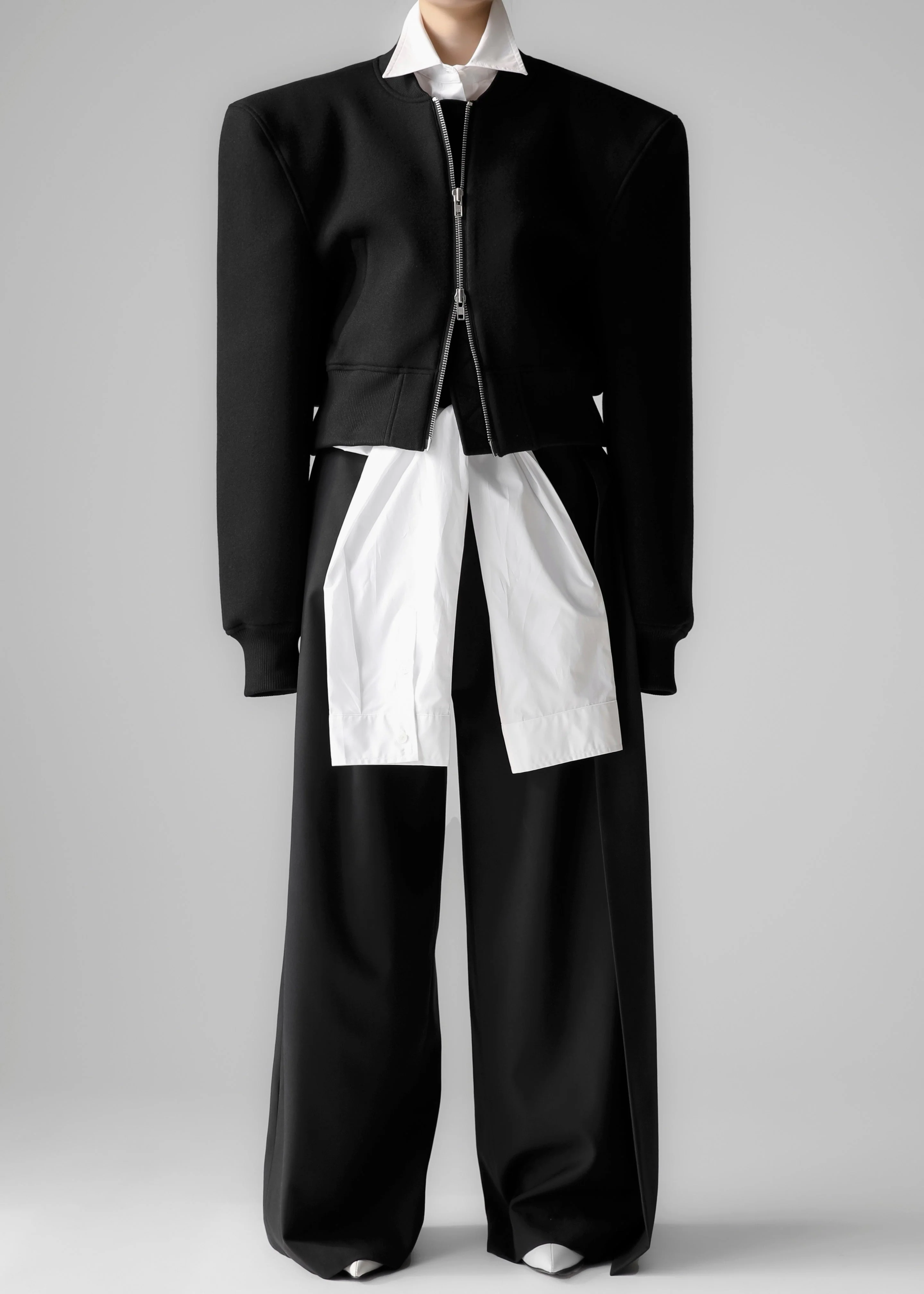 Glane Padded Wool Bomber Jacket - Black - Image 5