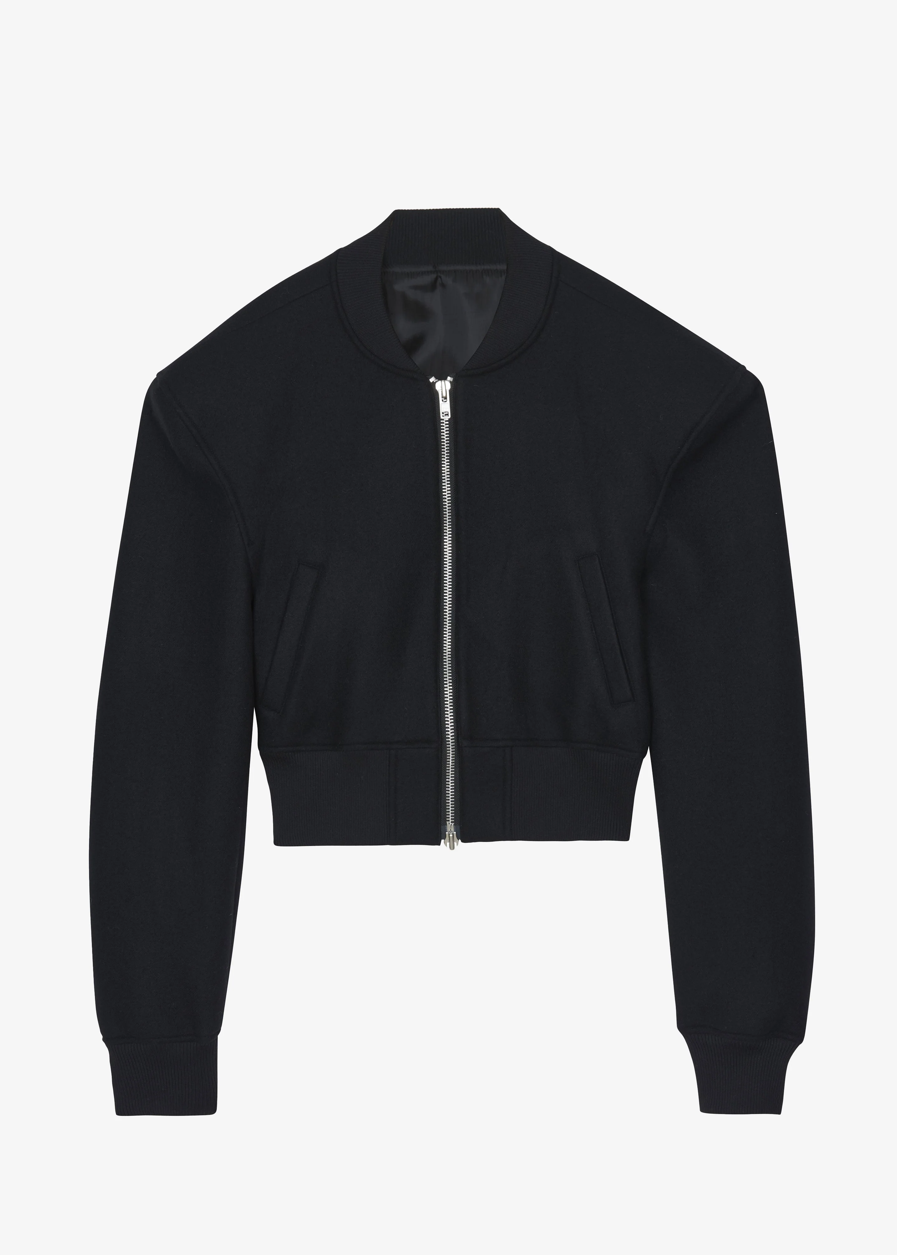 Glane Padded Wool Bomber Jacket - Black - Image 8