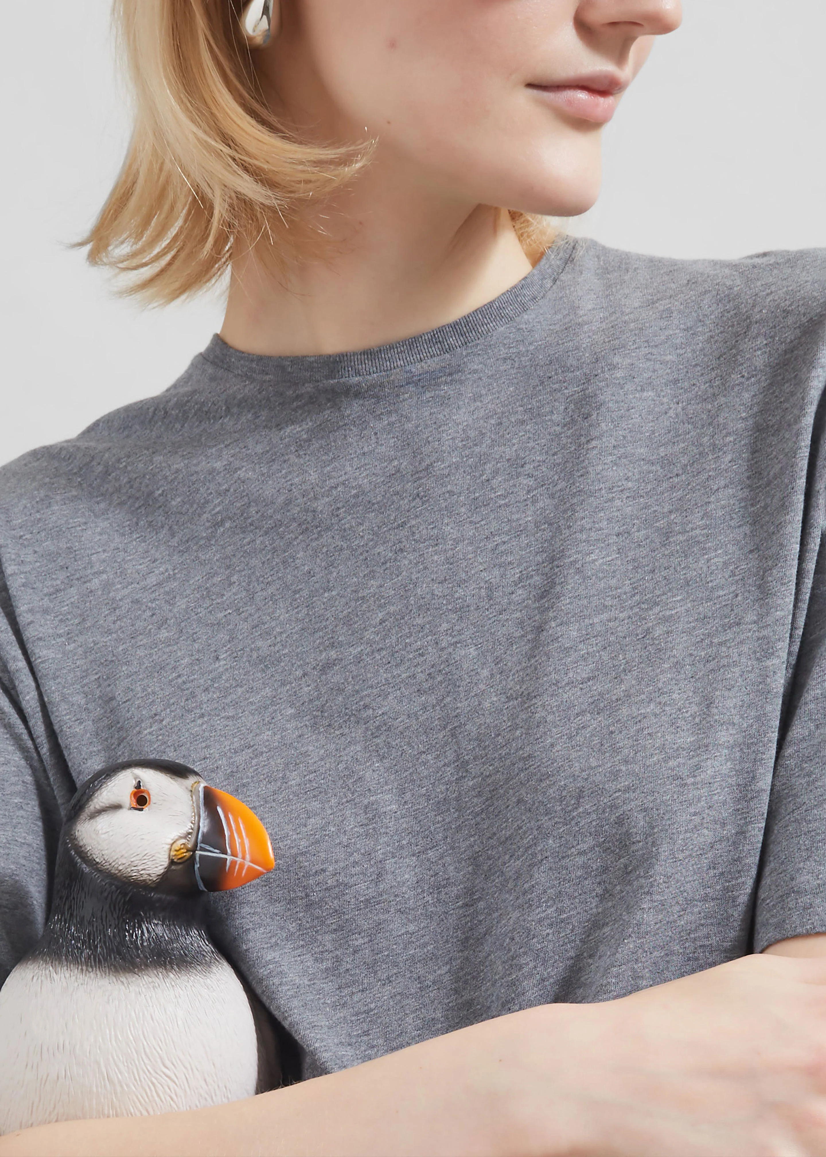 Harper Soft Organic T-Shirt - Dark Grey Melange - Image 4