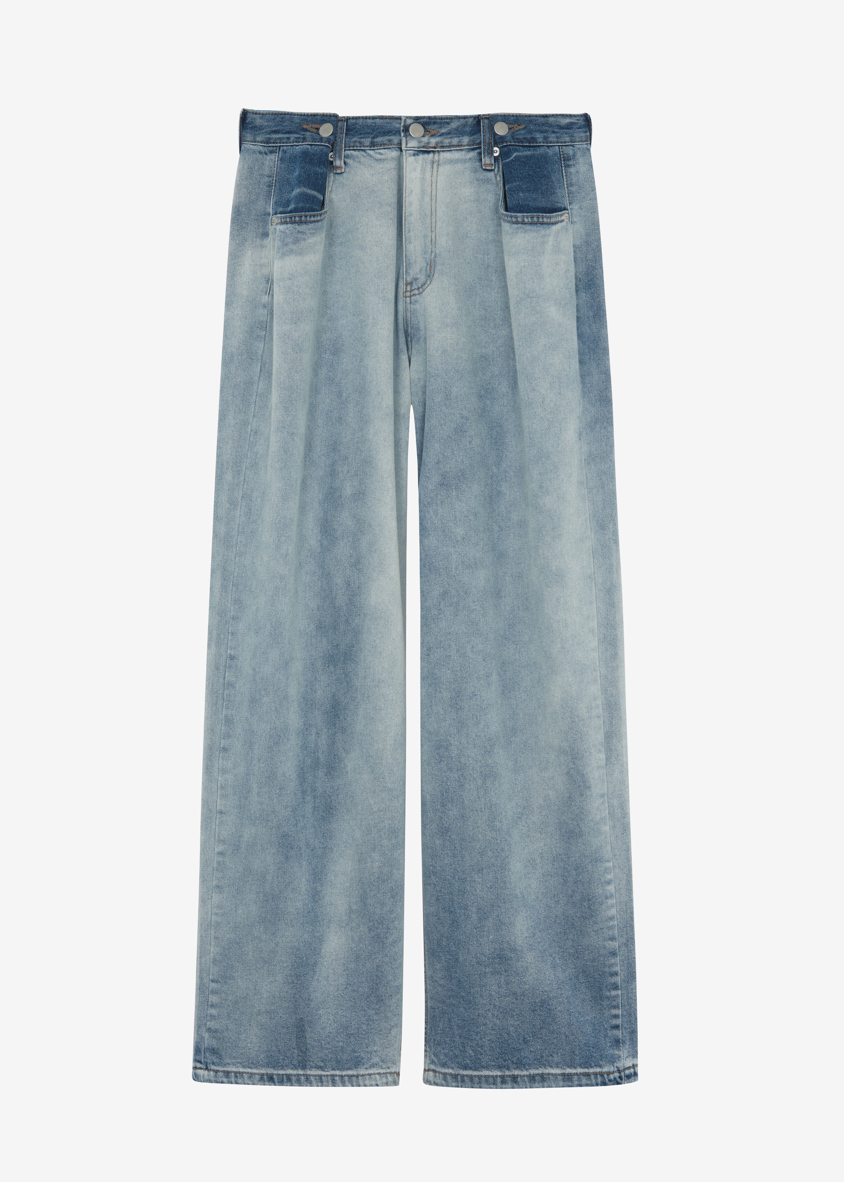 Hayla Contrast Denim Pants - Light Wash/Blue - Image 10