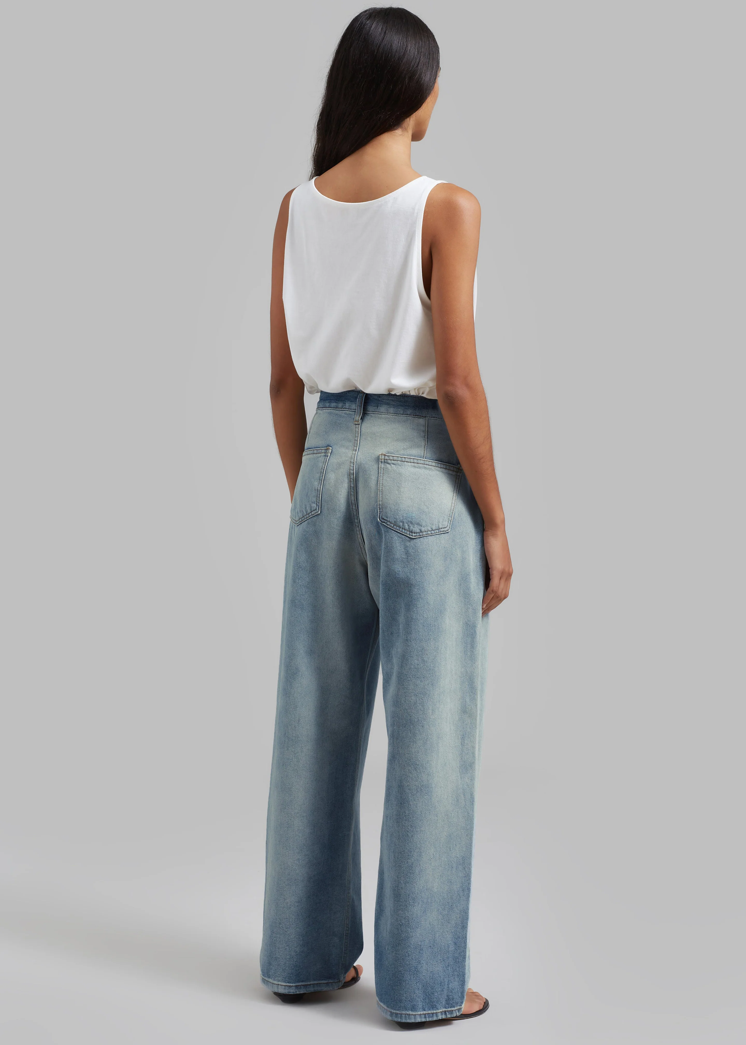 Hayla Contrast Denim Pants - Light Wash/Blue - Image 9