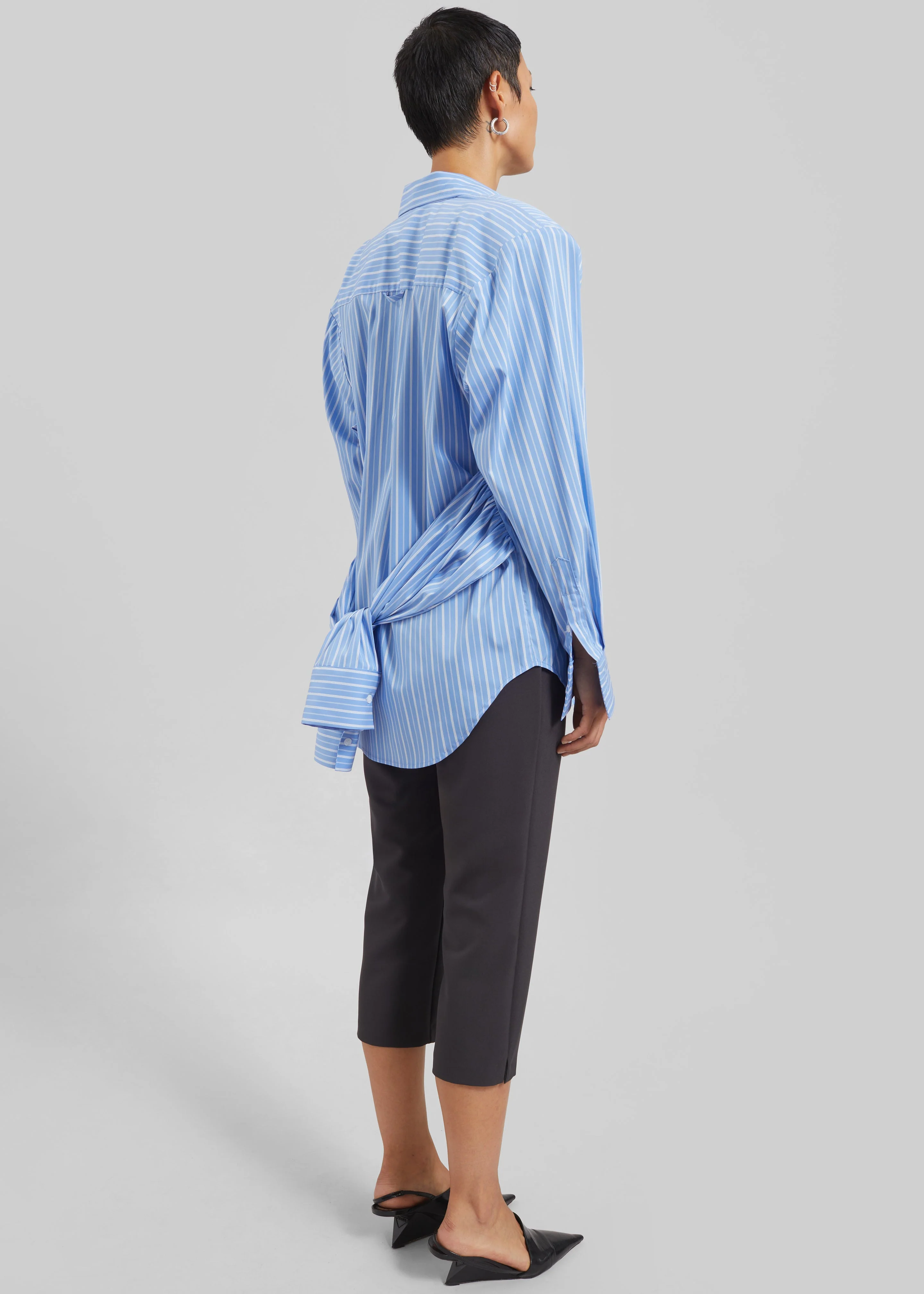 Heaton Double-Sleeve Padded Shirt - Blue/White Stripe - Image 8
