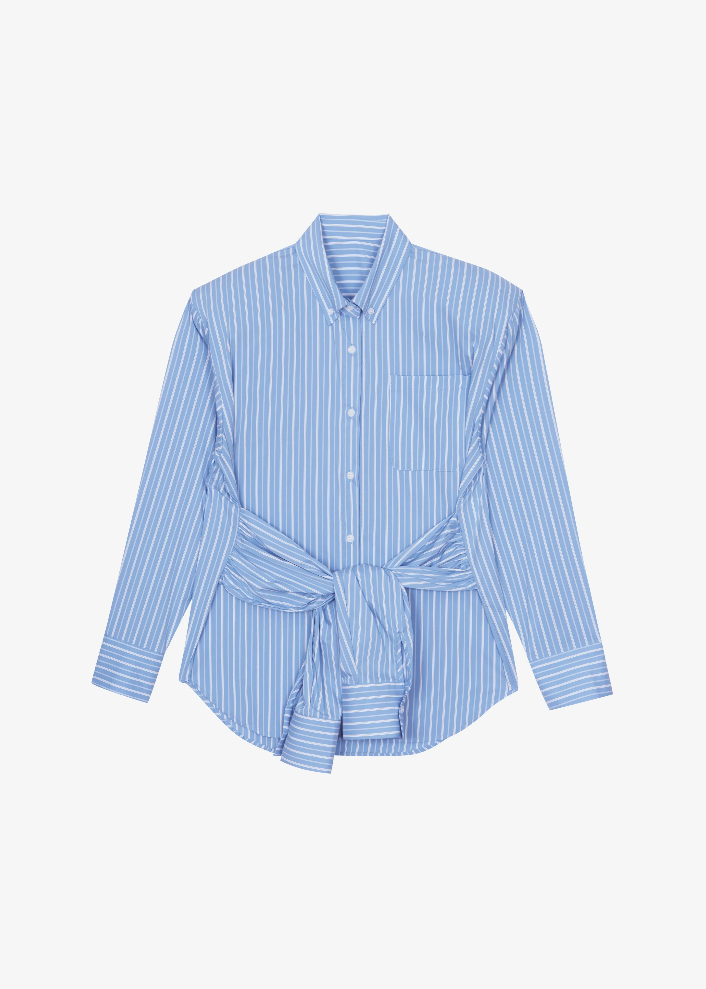 Heaton Double-Sleeve Padded Shirt - Blue/White Stripe - Image 9