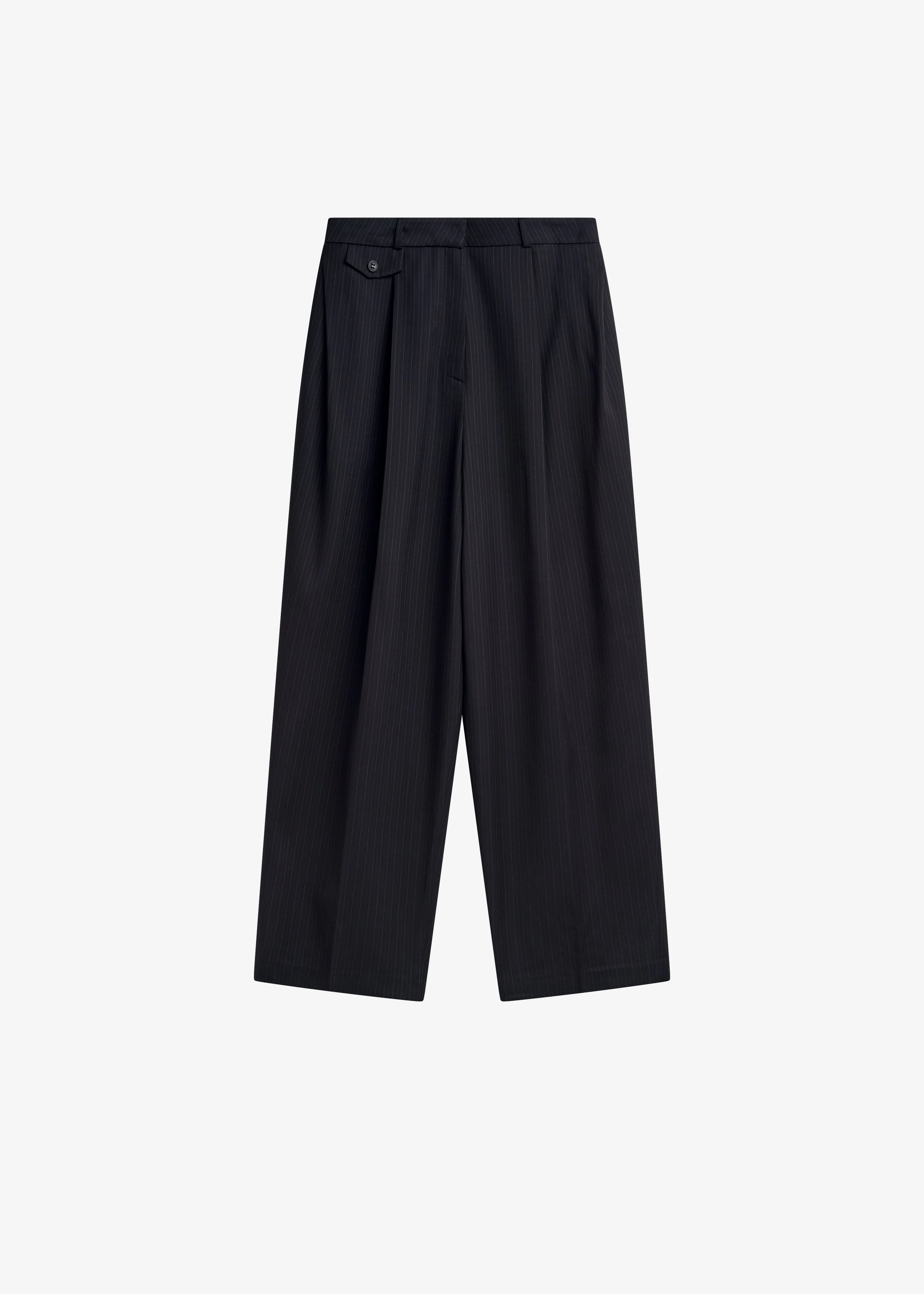 Helmond Pleated Trousers - Black Multi Stripe - Image 9