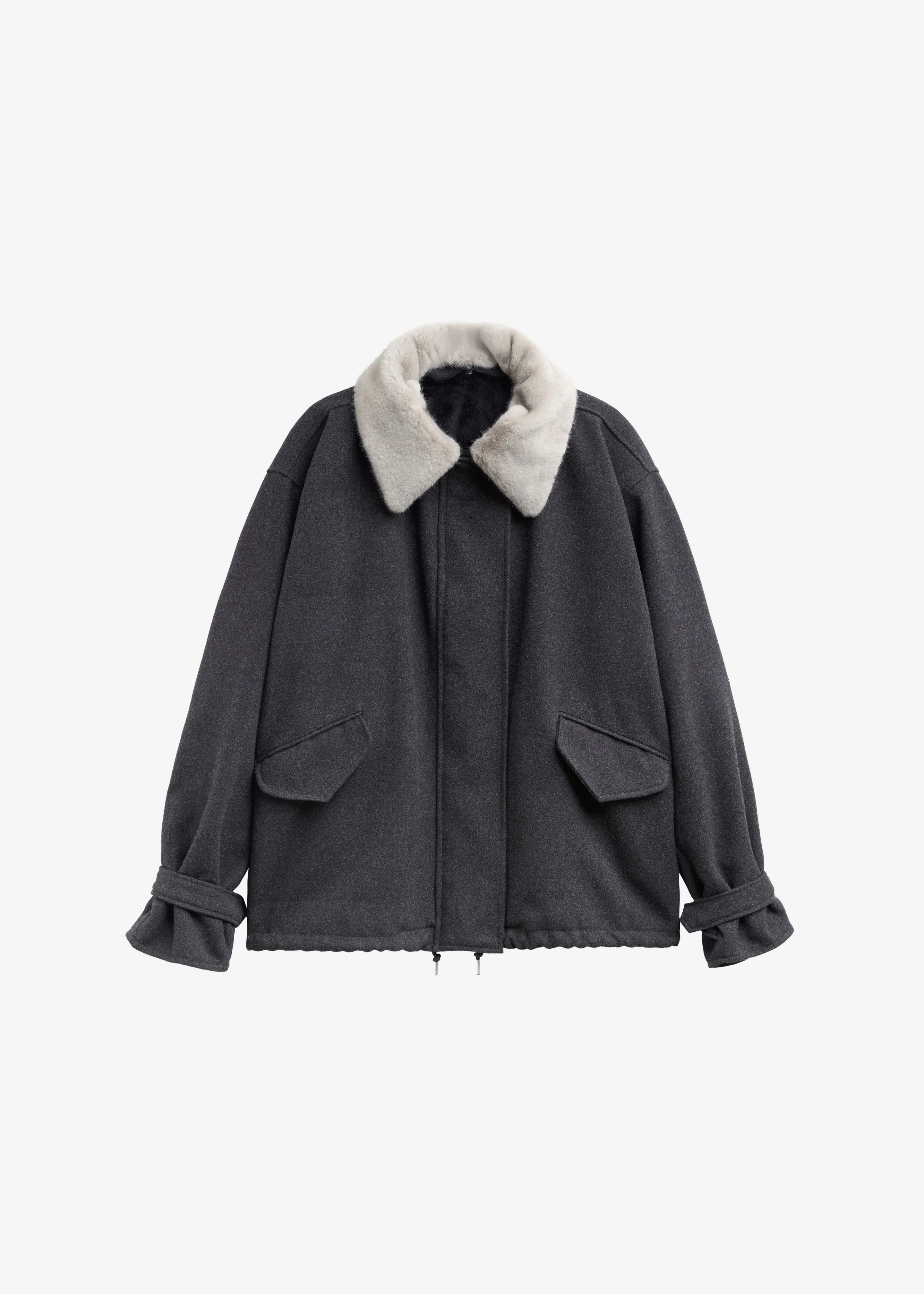 Hemavan Faux Fur Lined Jacket - Dark Grey - Image 10