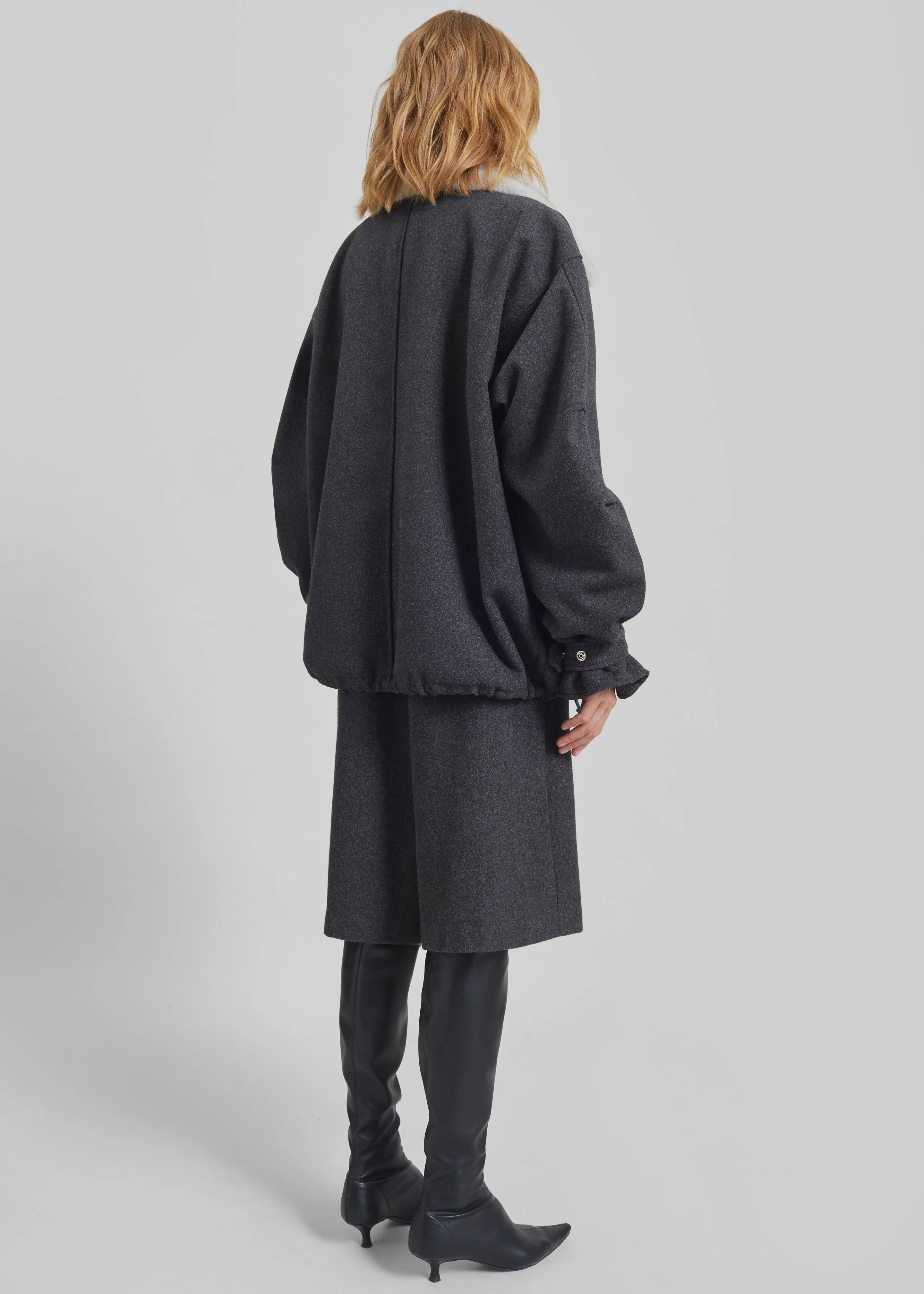 Hemavan Faux Fur Lined Jacket - Dark Grey - Image 9
