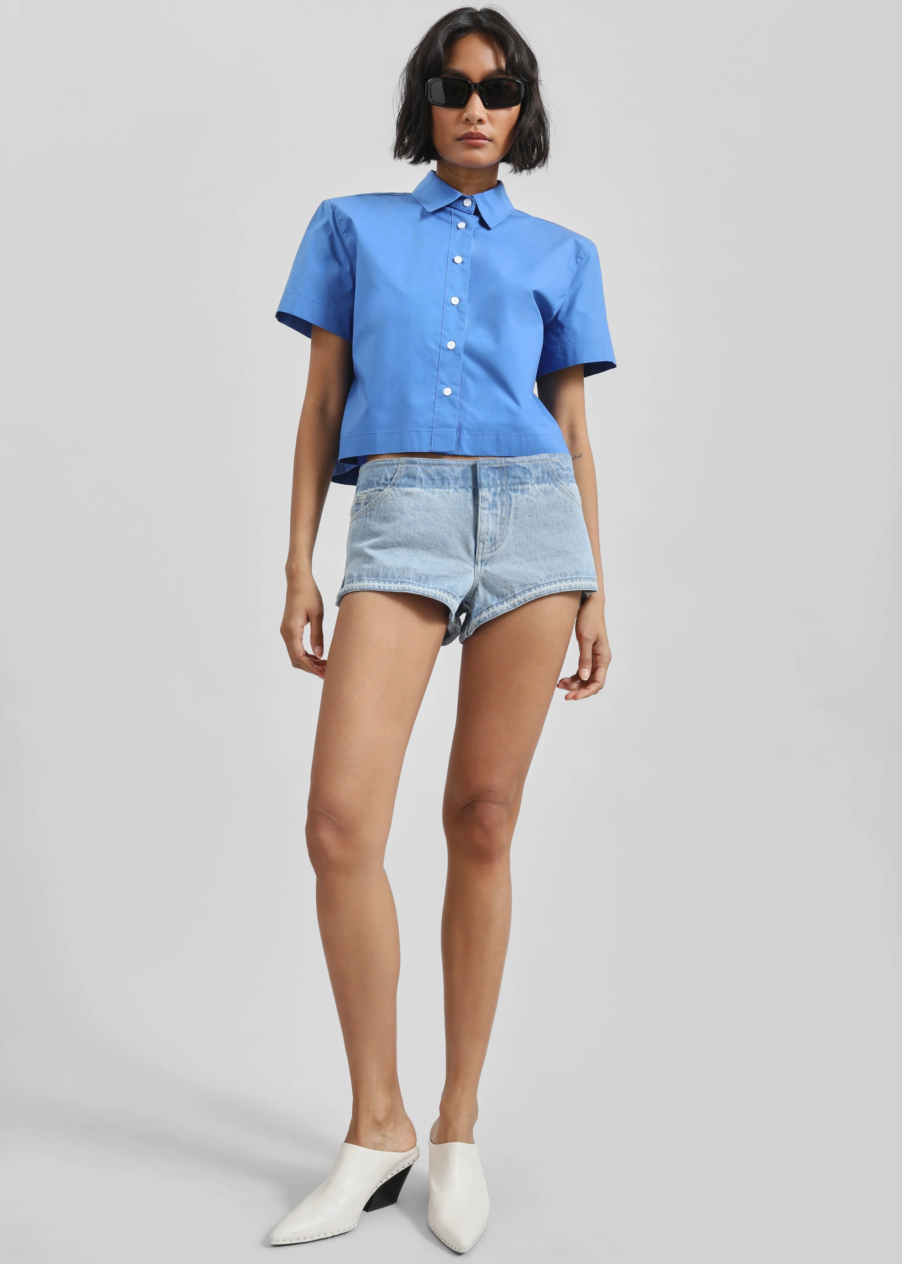 Hiva Cropped Shirt - Cobalt - Image 2