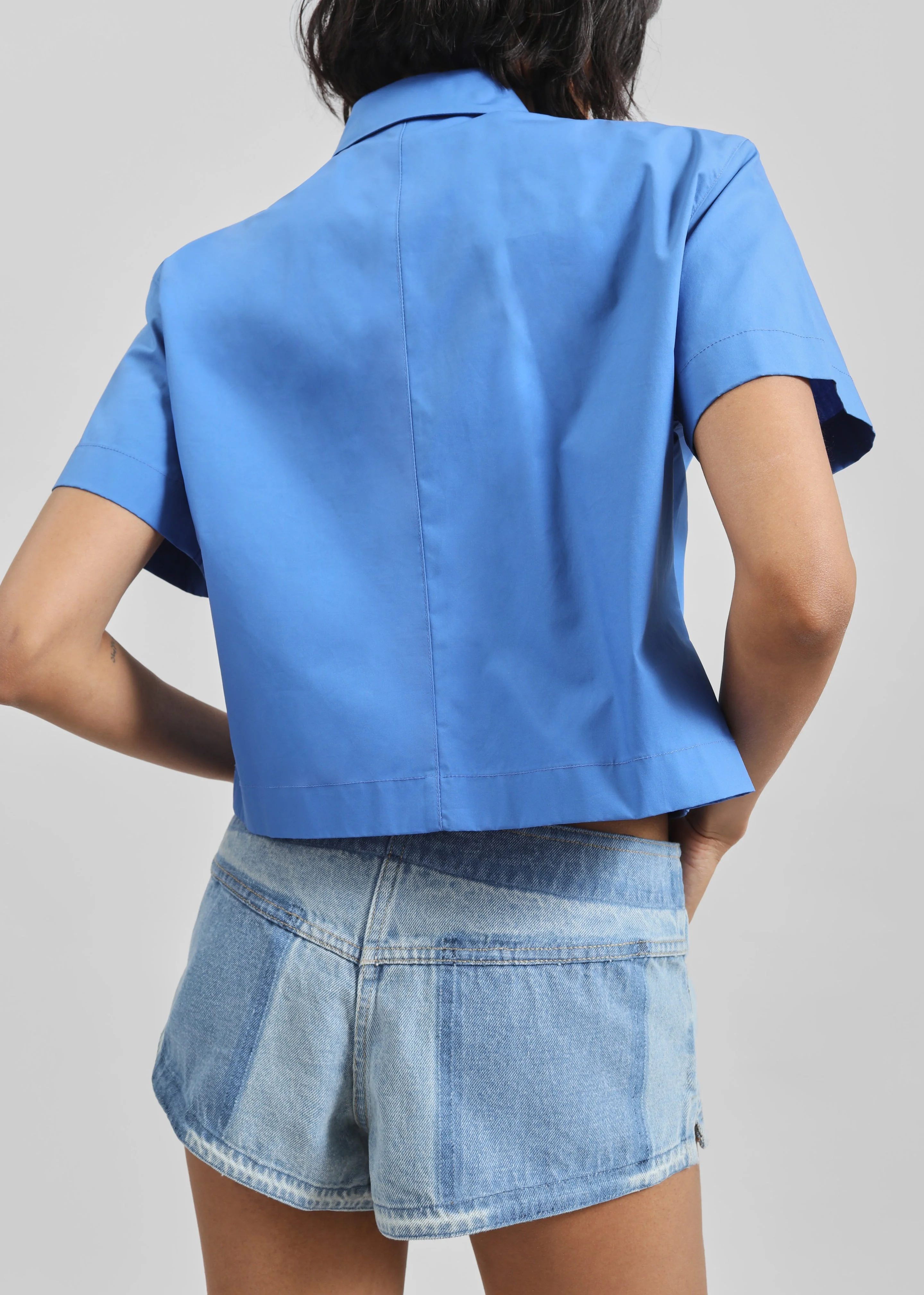 Hiva Cropped Shirt - Cobalt - Image 4