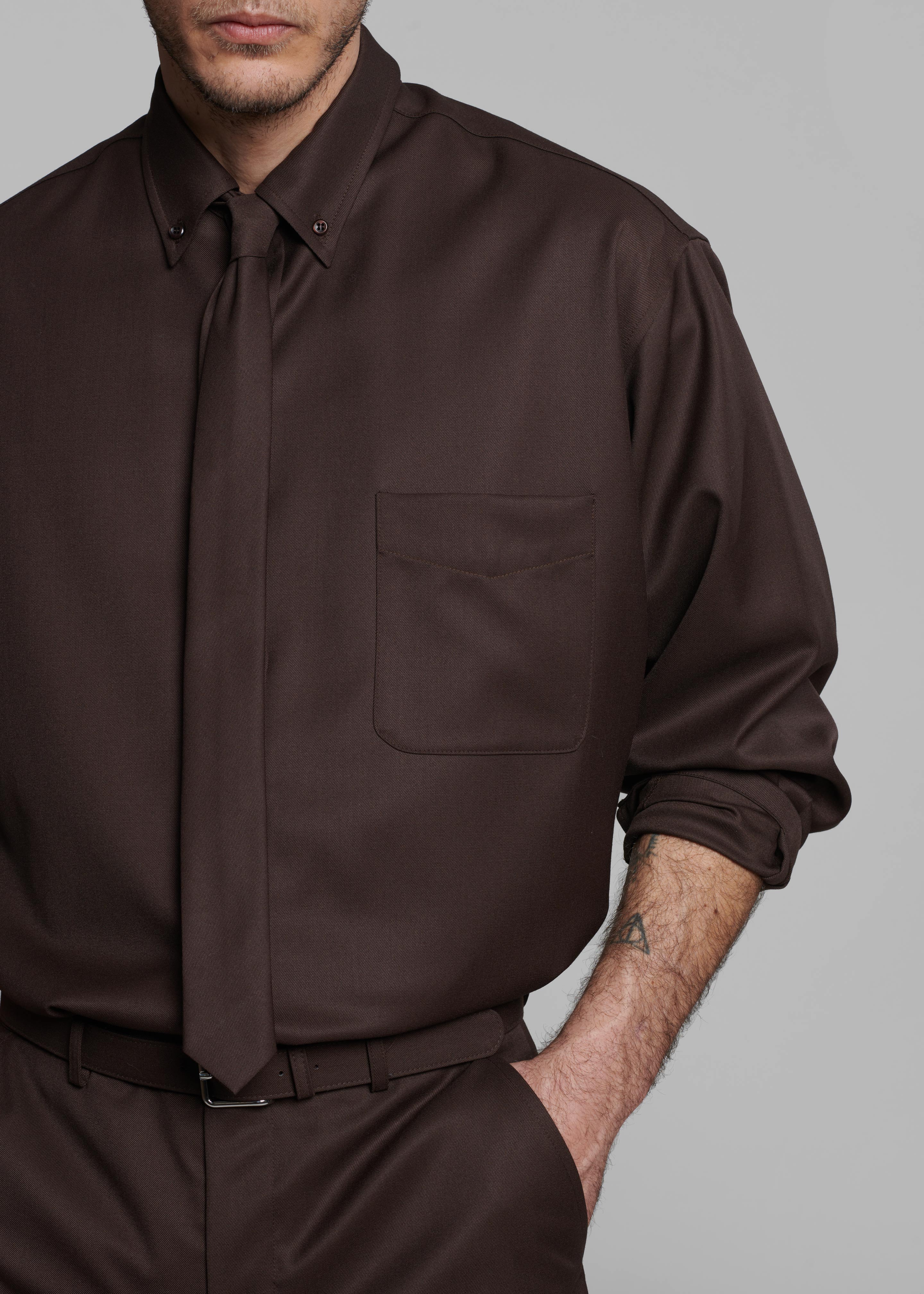 Kaden Wool Tie - Brown - Image 4