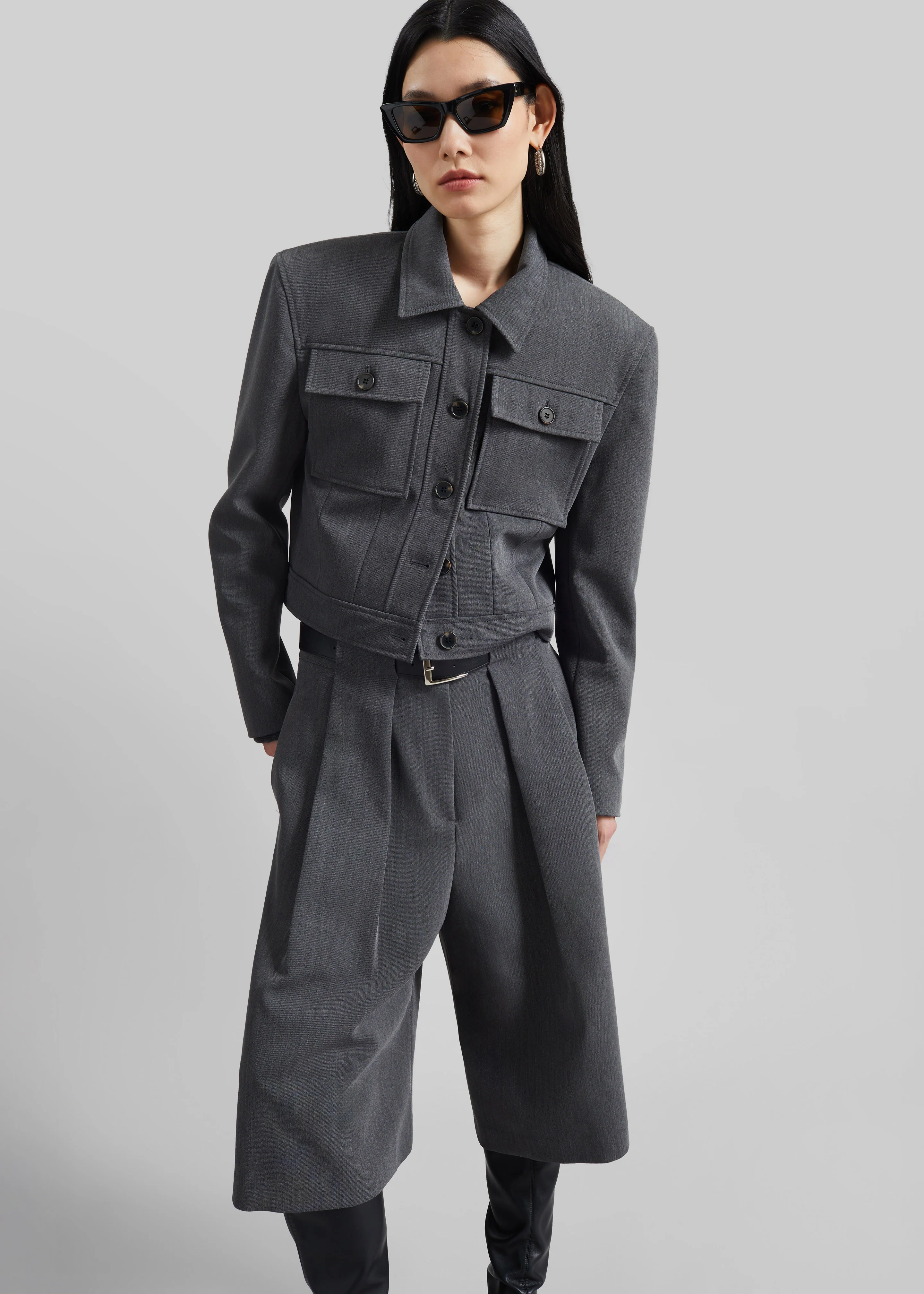 Kalvo Boxy Jacket - Dark Grey