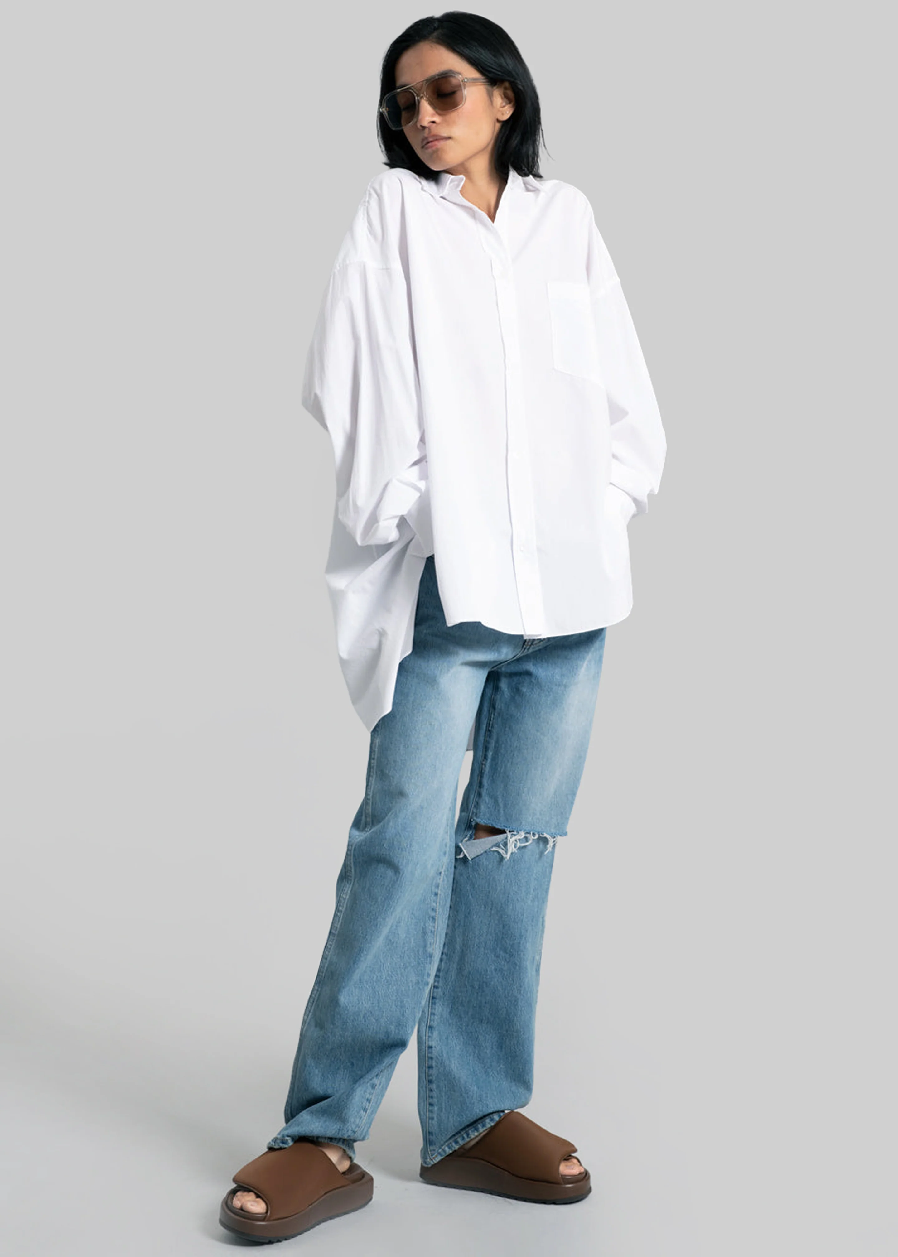 Kat Soft Oversized Shirt - White - Image 10