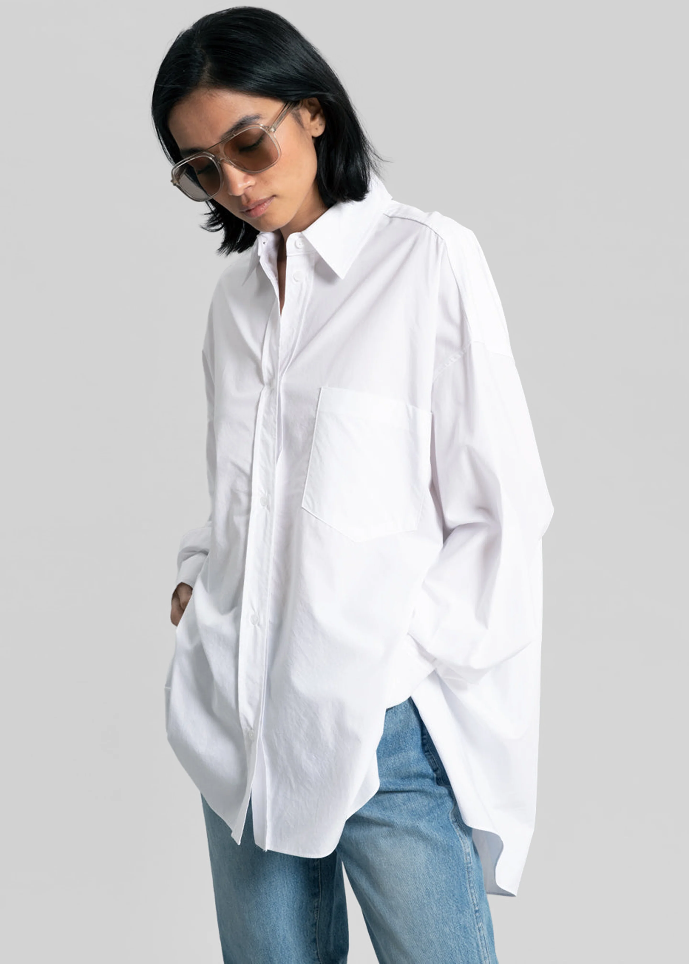 Kat Soft Oversized Shirt - White - Image 11