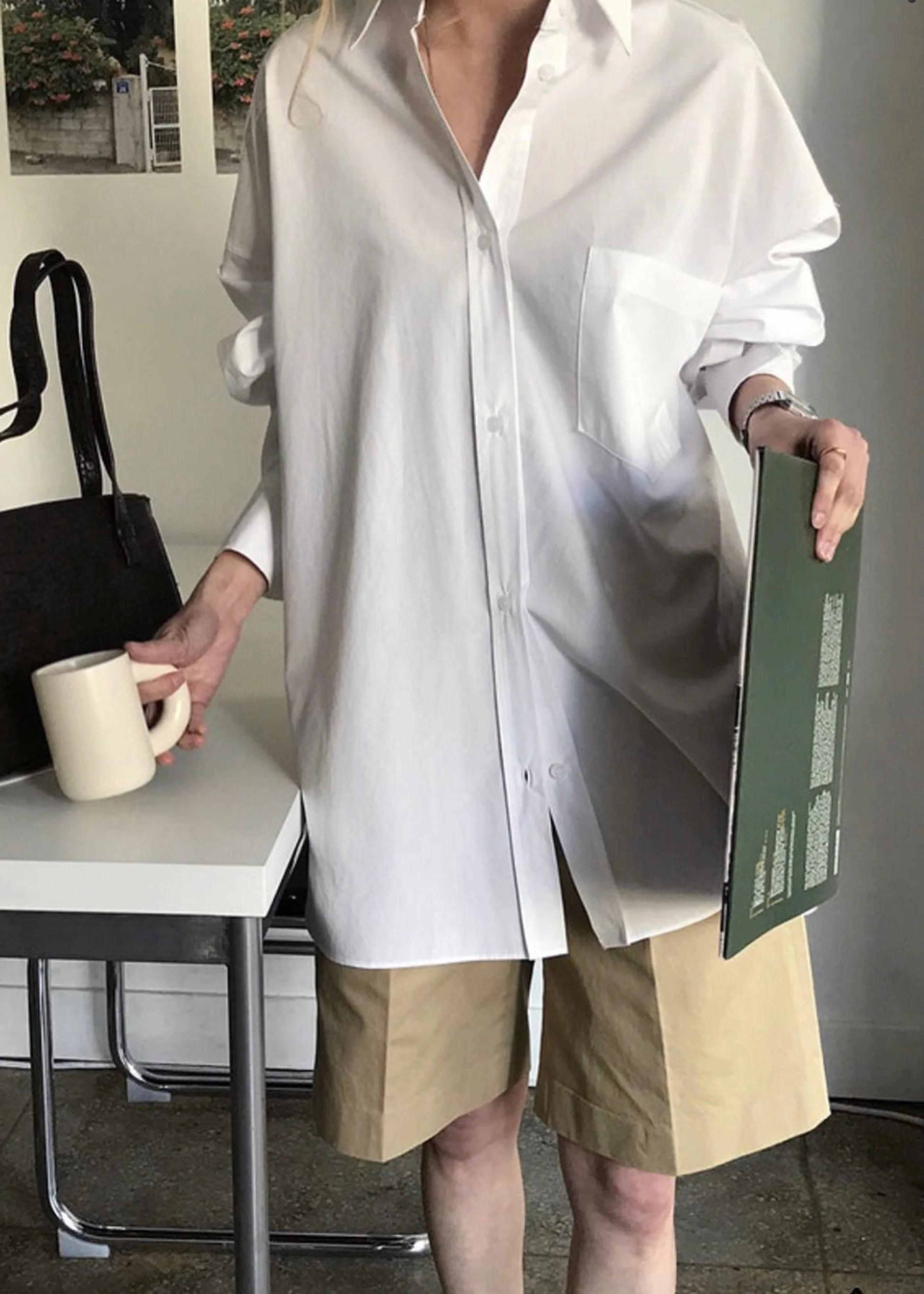 Kat Soft Oversized Shirt - White - Image 13