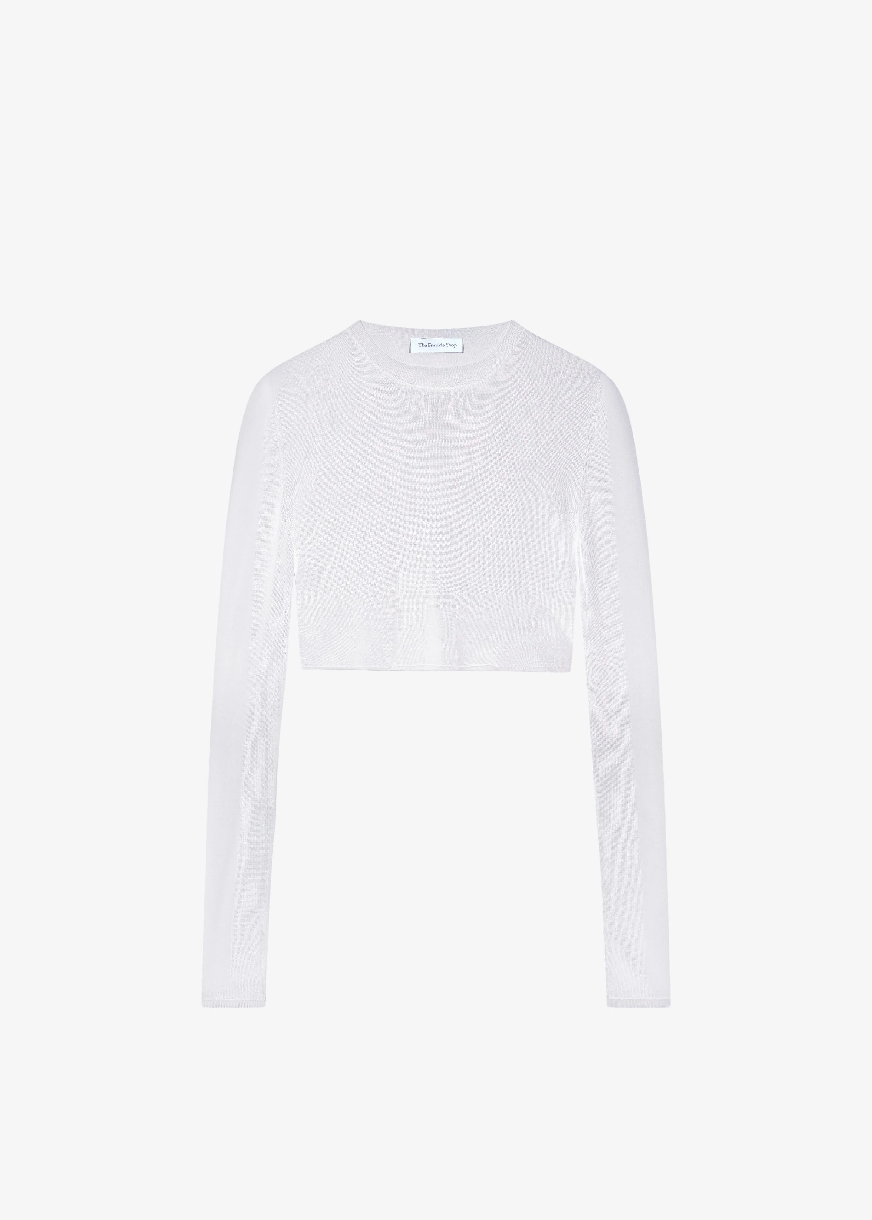 Kazel Cropped Thin Knit Top - White - Image 11