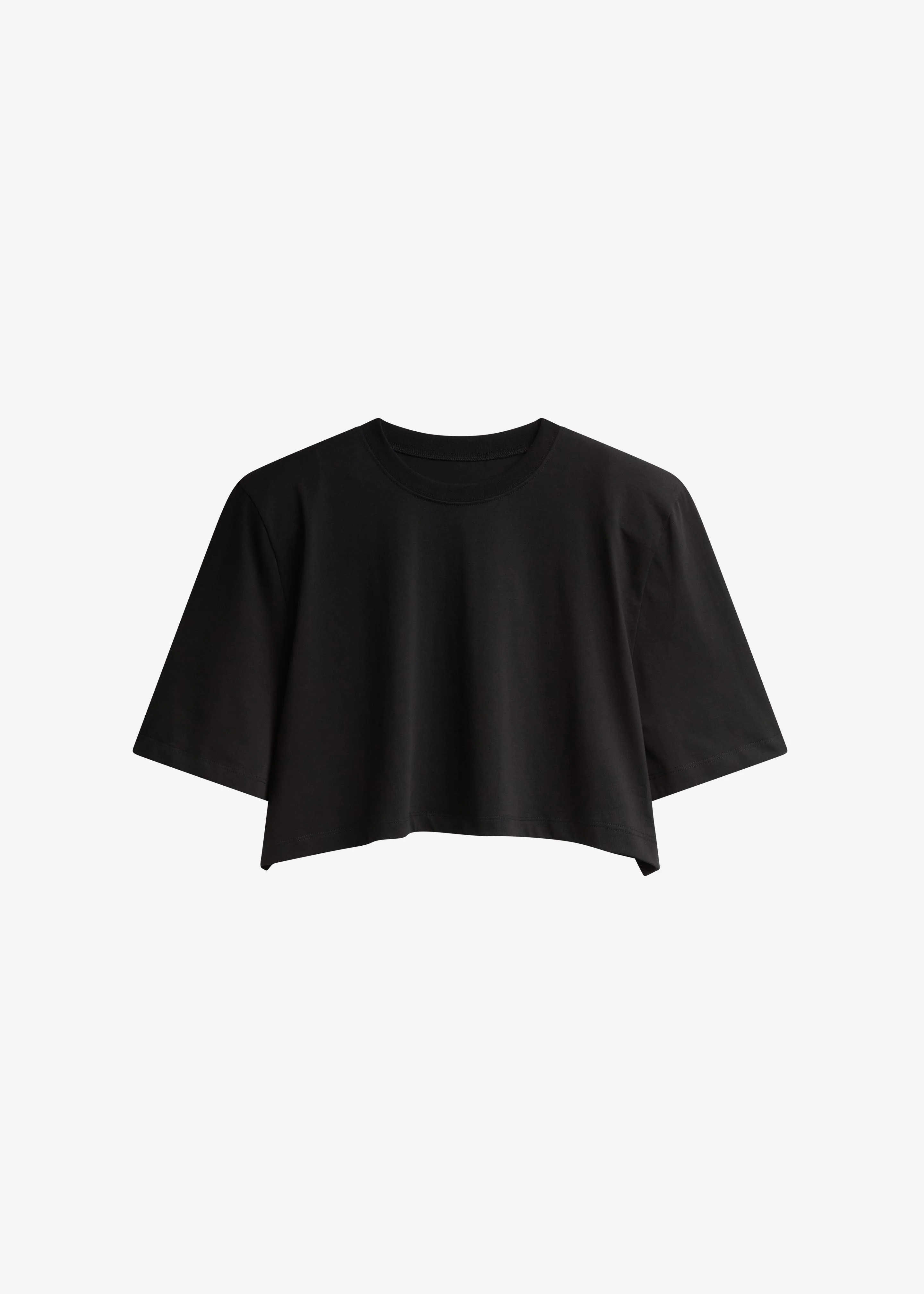 Kelan Padded Cropped Tee - Black - Image 7