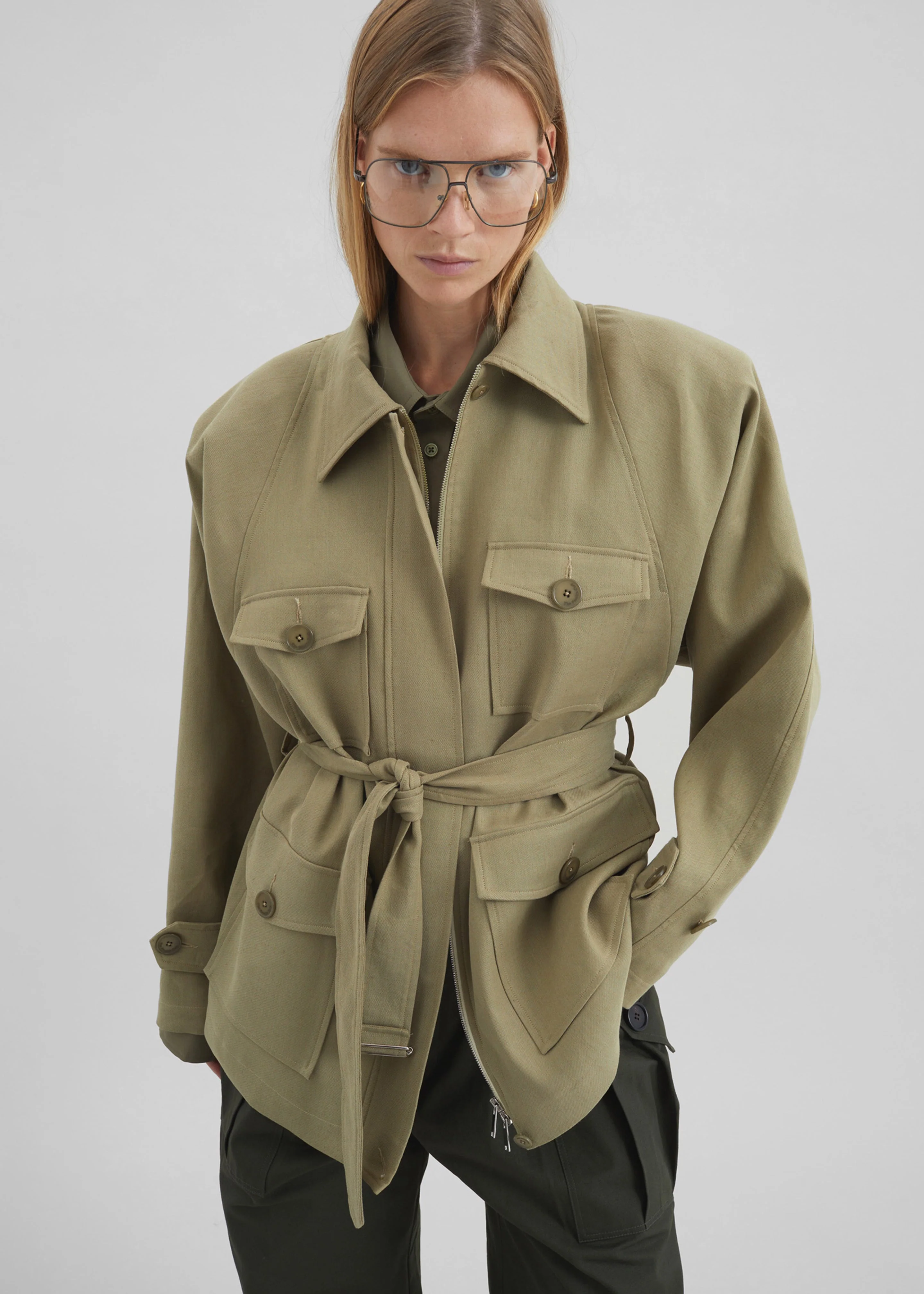 Kelia Padded Utility Jacket - Sage