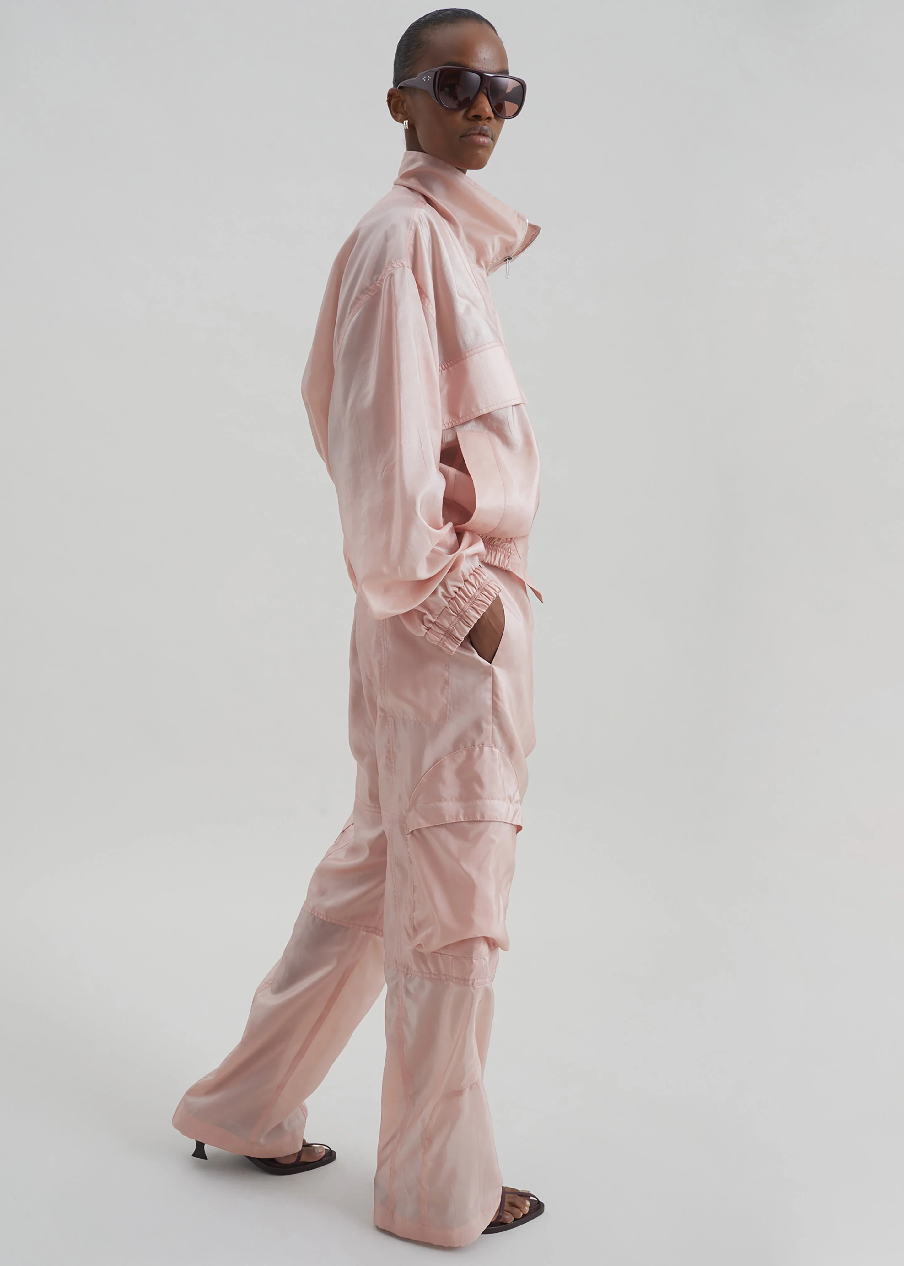 Kelly Sheer Cargo Pants - Pink