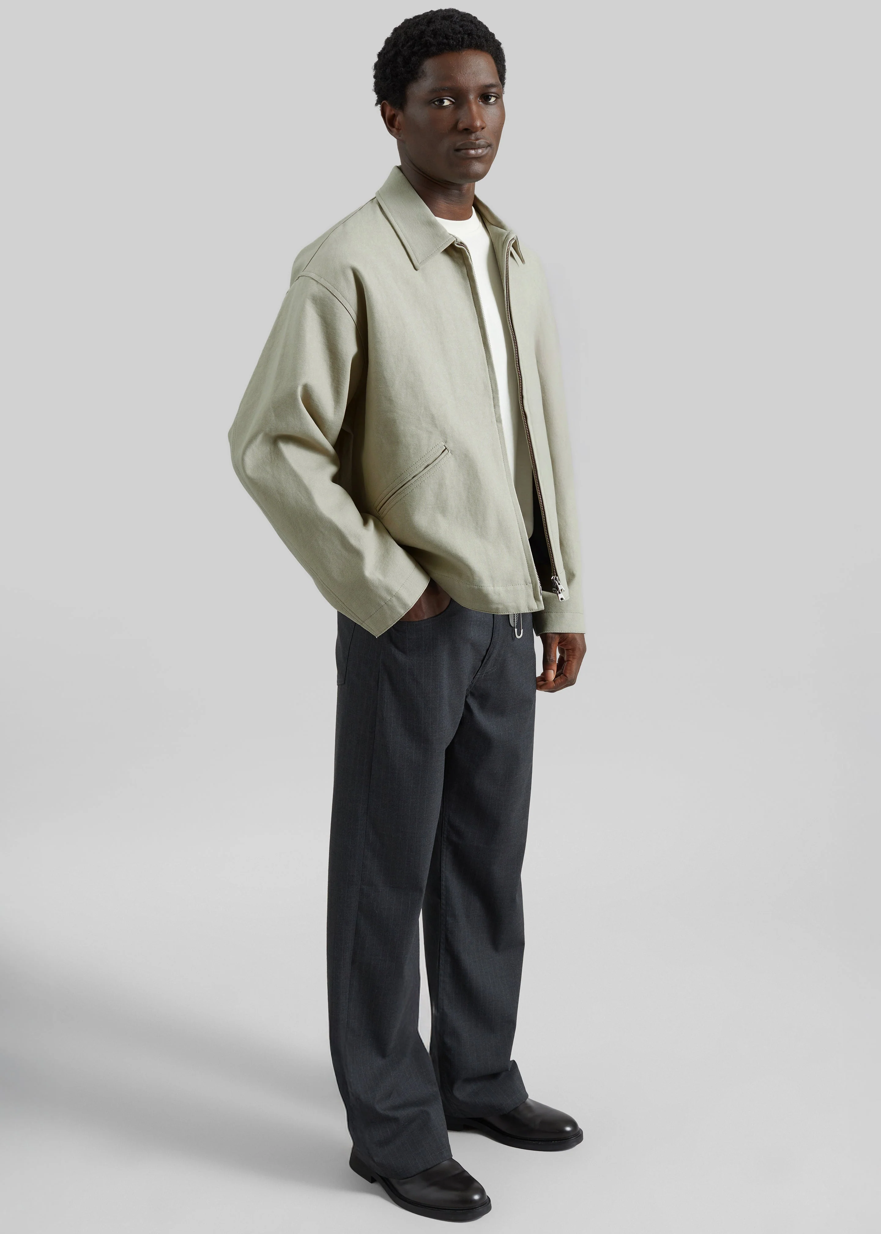 Kenton Cotton Zip Jacket - Beige - Image 11