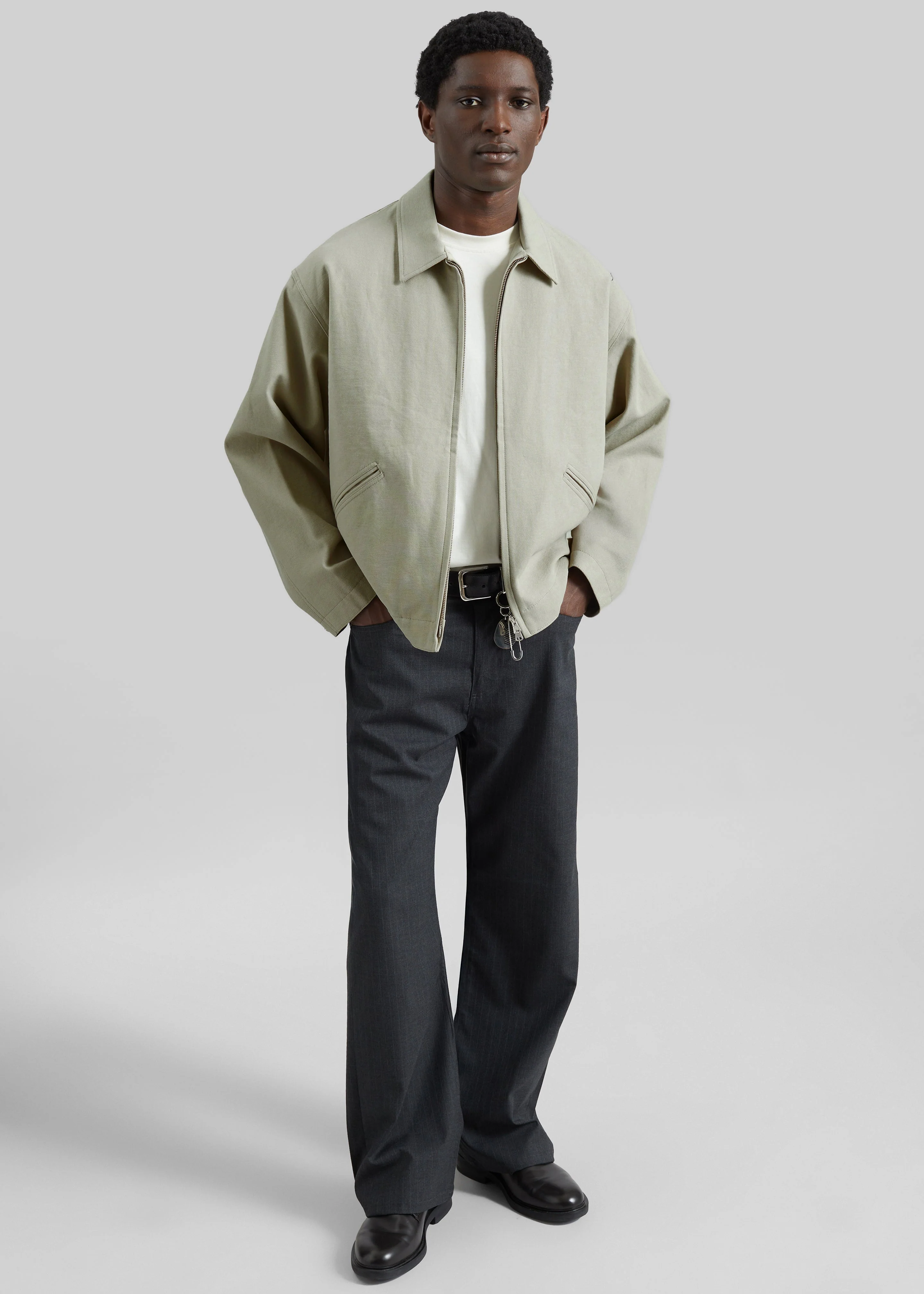 Kenton Cotton Zip Jacket - Beige - Image 5