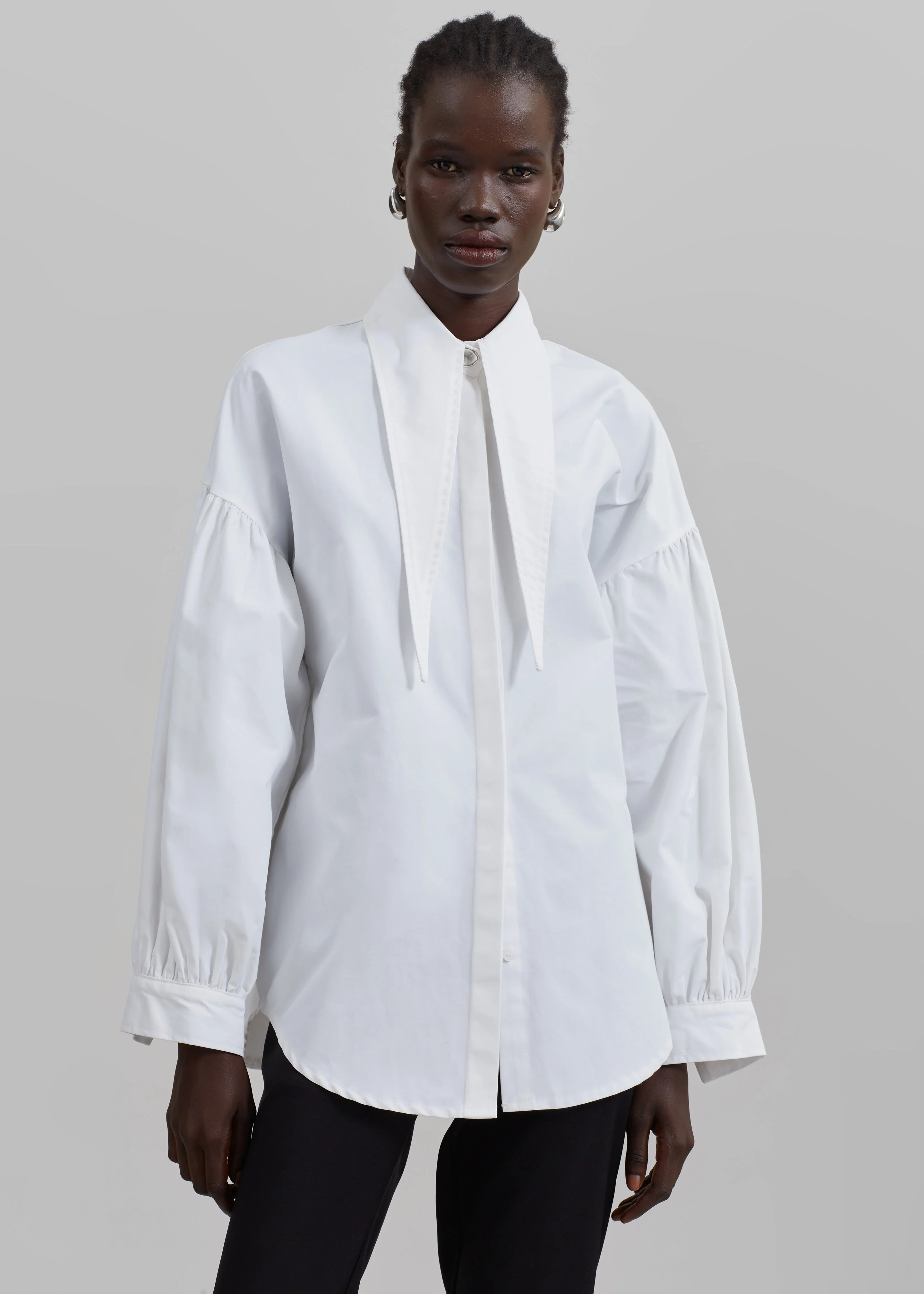 Klara Long Collar Shirt - White - Image 10