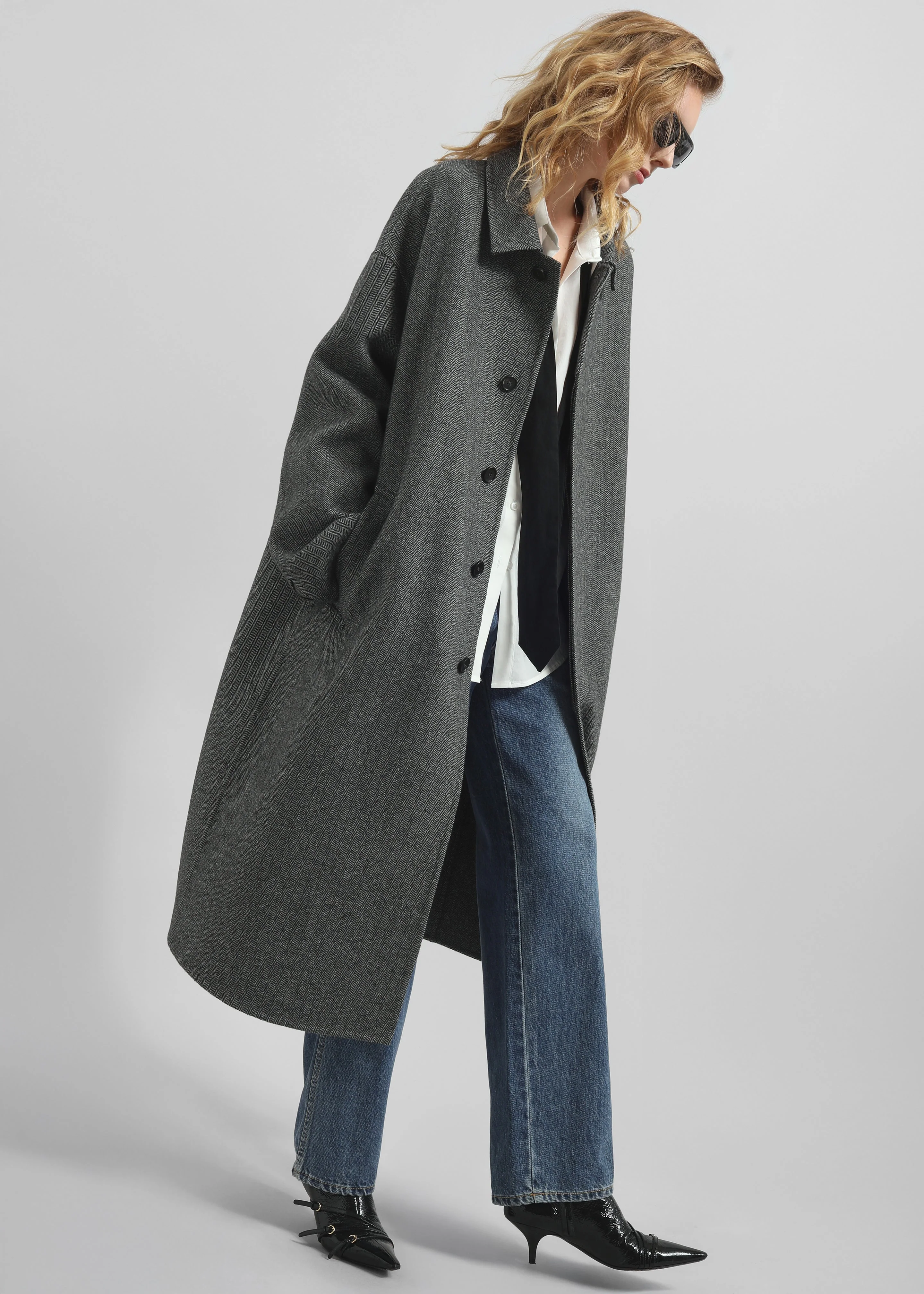 Knole Wool Coat - Grey - Image 5