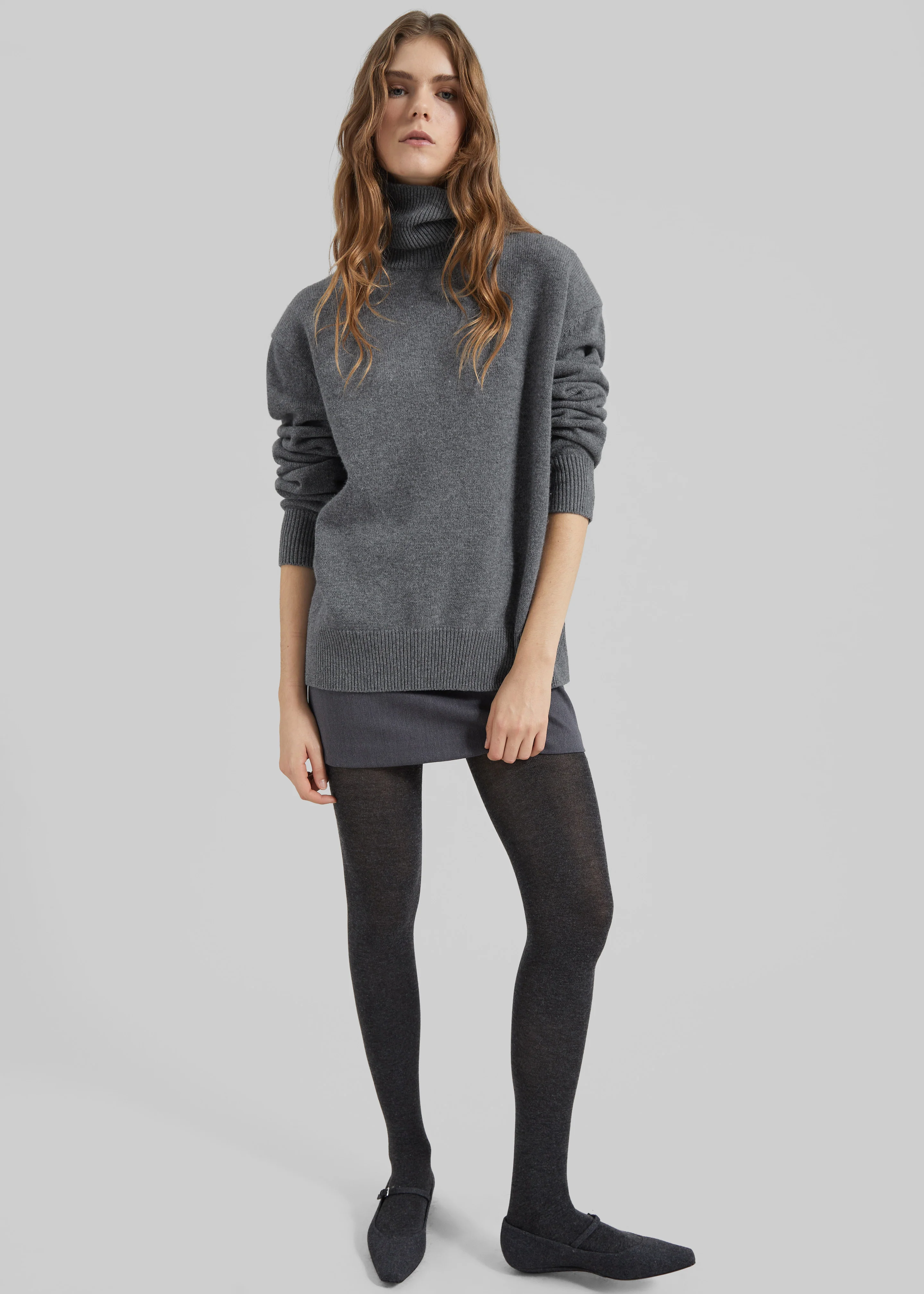 Koler Padded Knit Turtleneck - Grey - Image 3