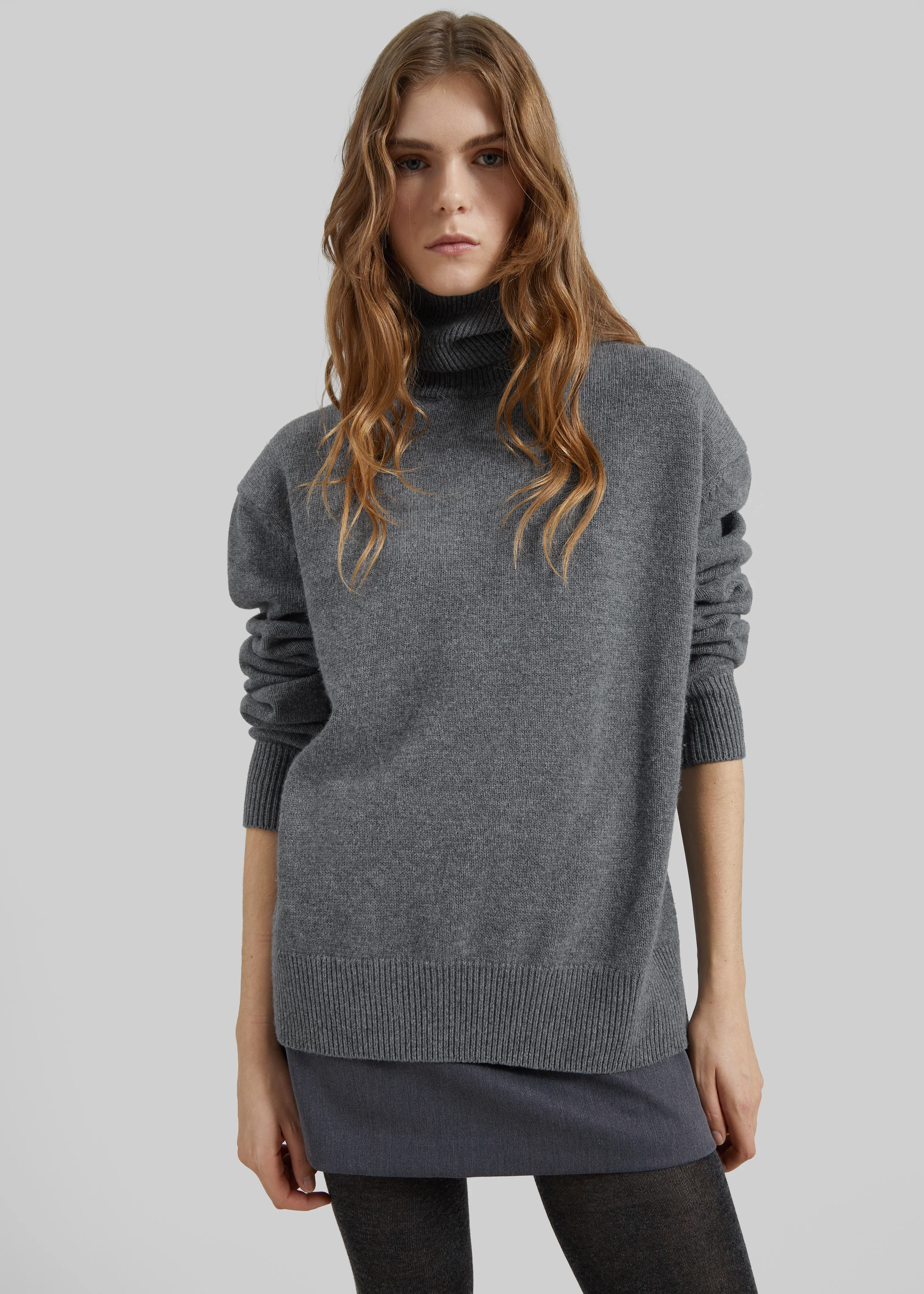 Koler Padded Knit Turtleneck - Grey - Image 6