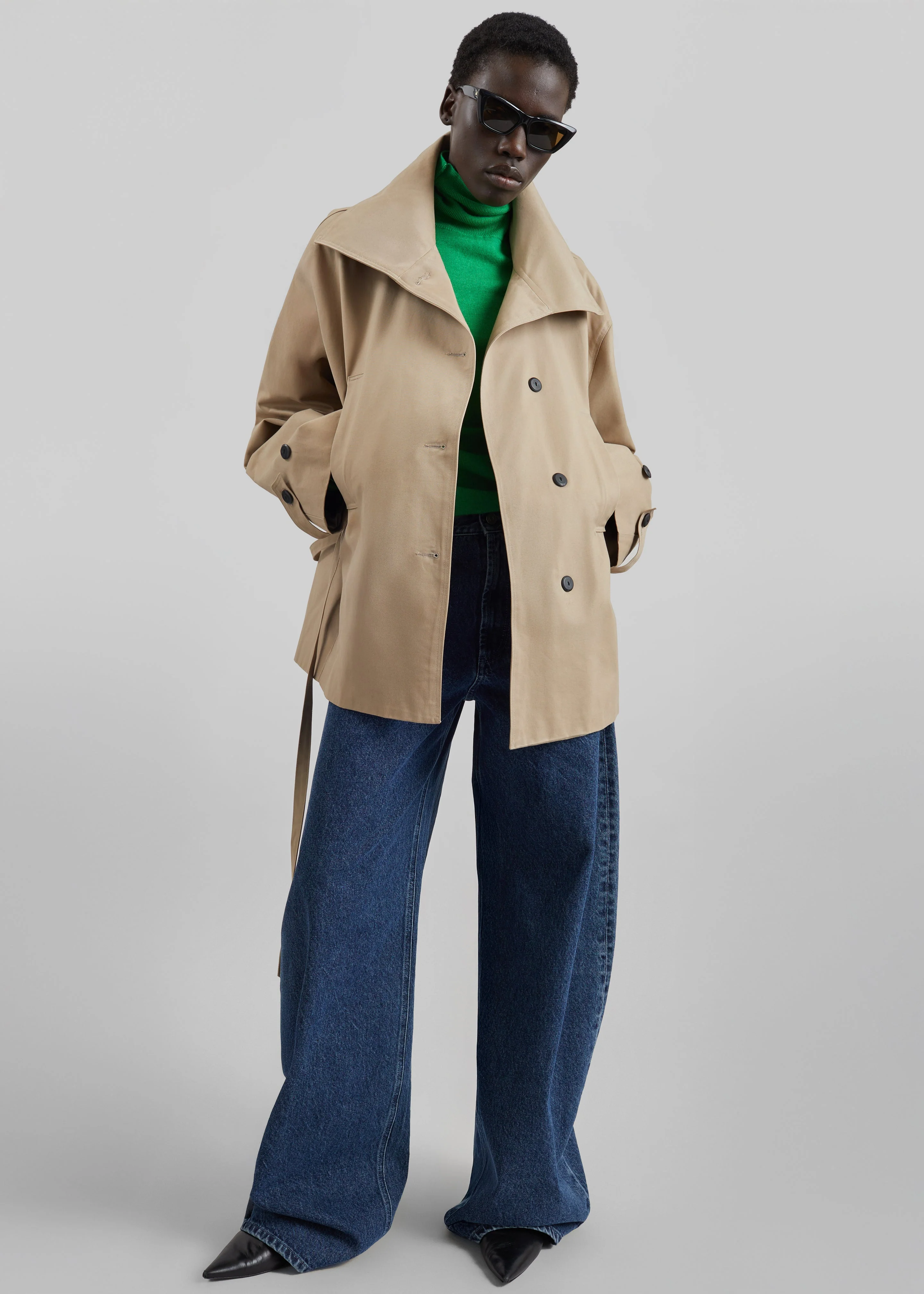 Lahti Belted Short Coat - Beige - Image 7