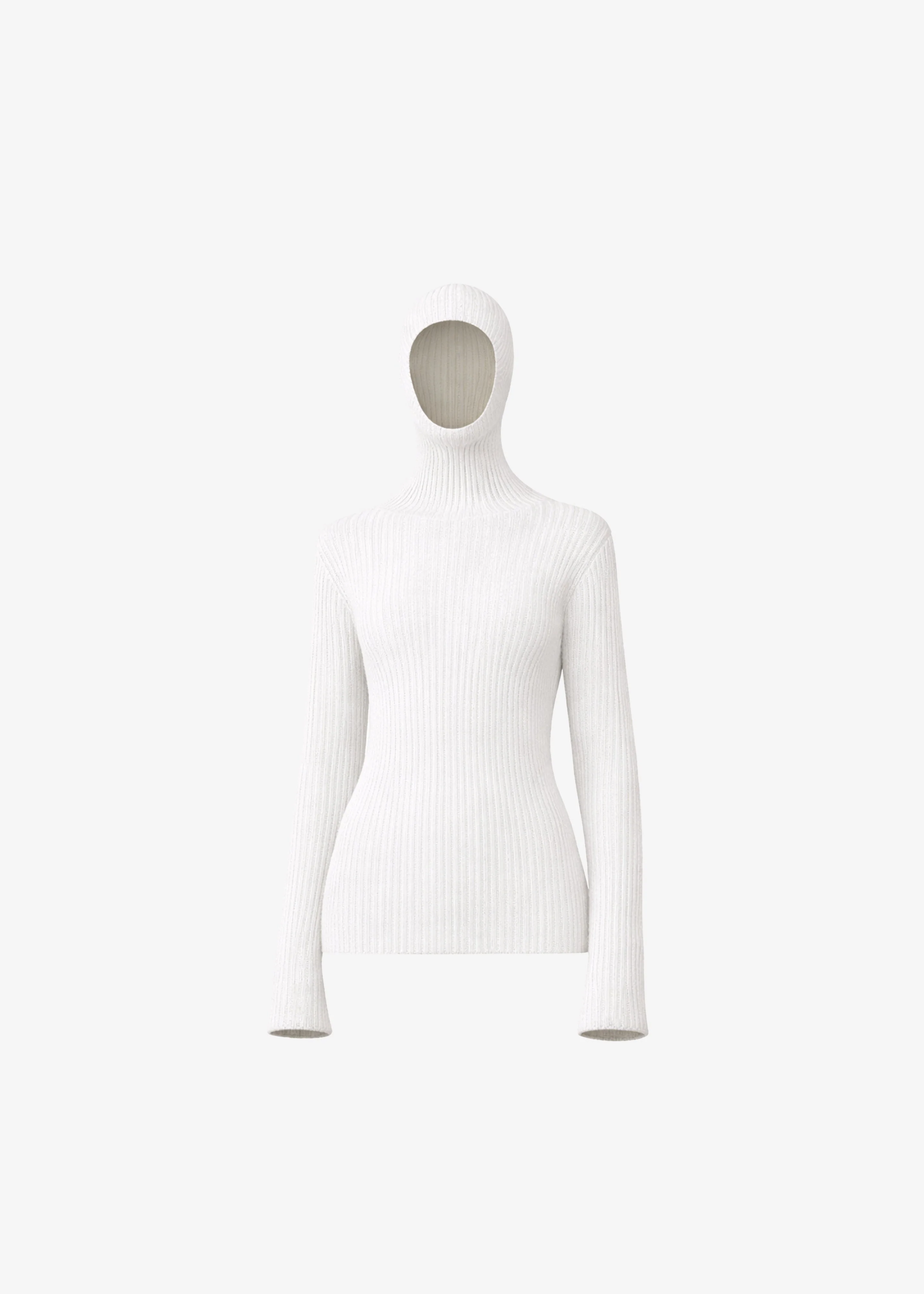Larice Hooded Knit Top - White - Image 10