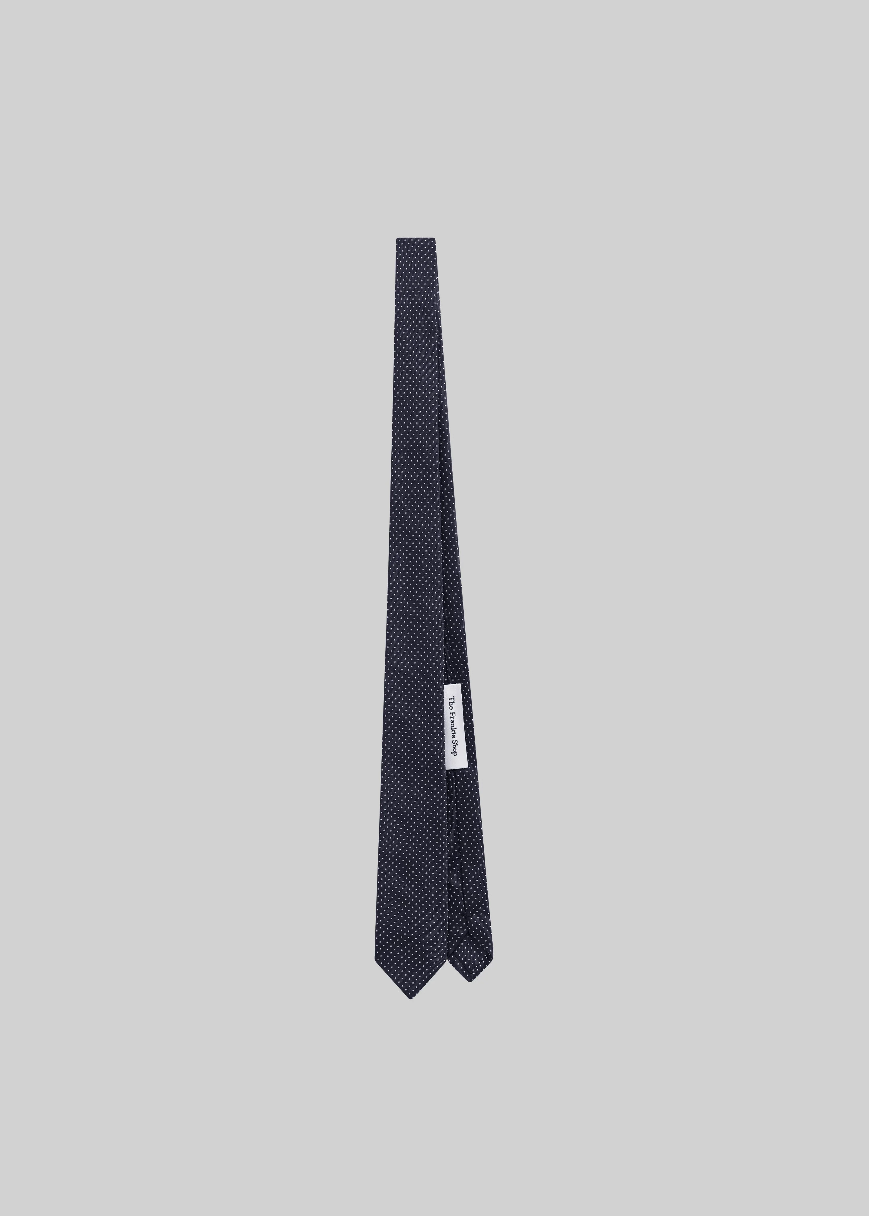 Lene Dotted Jacquard Tie - Blue/White - Image 2