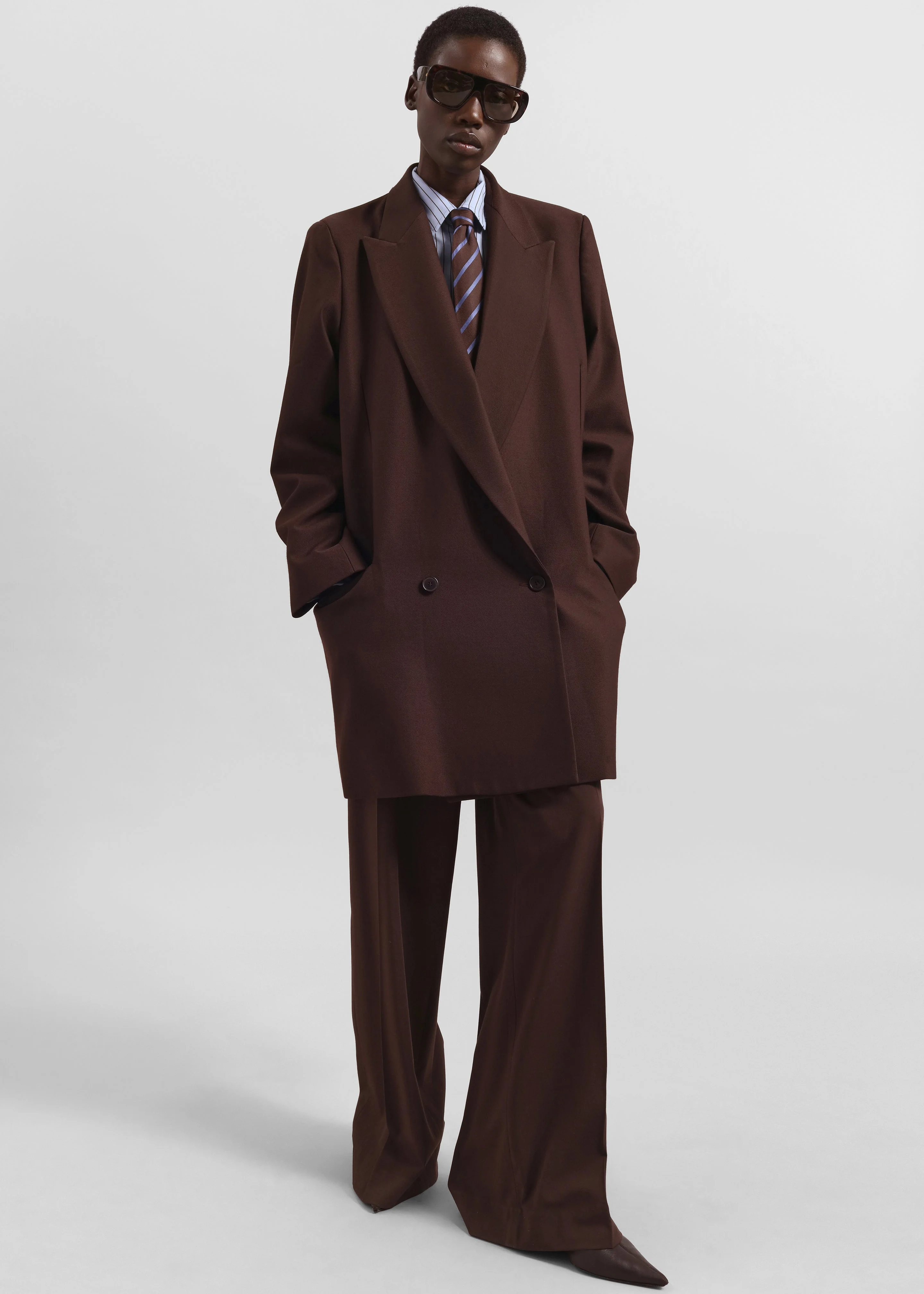Lene Striped Tie - Brown - Image 5