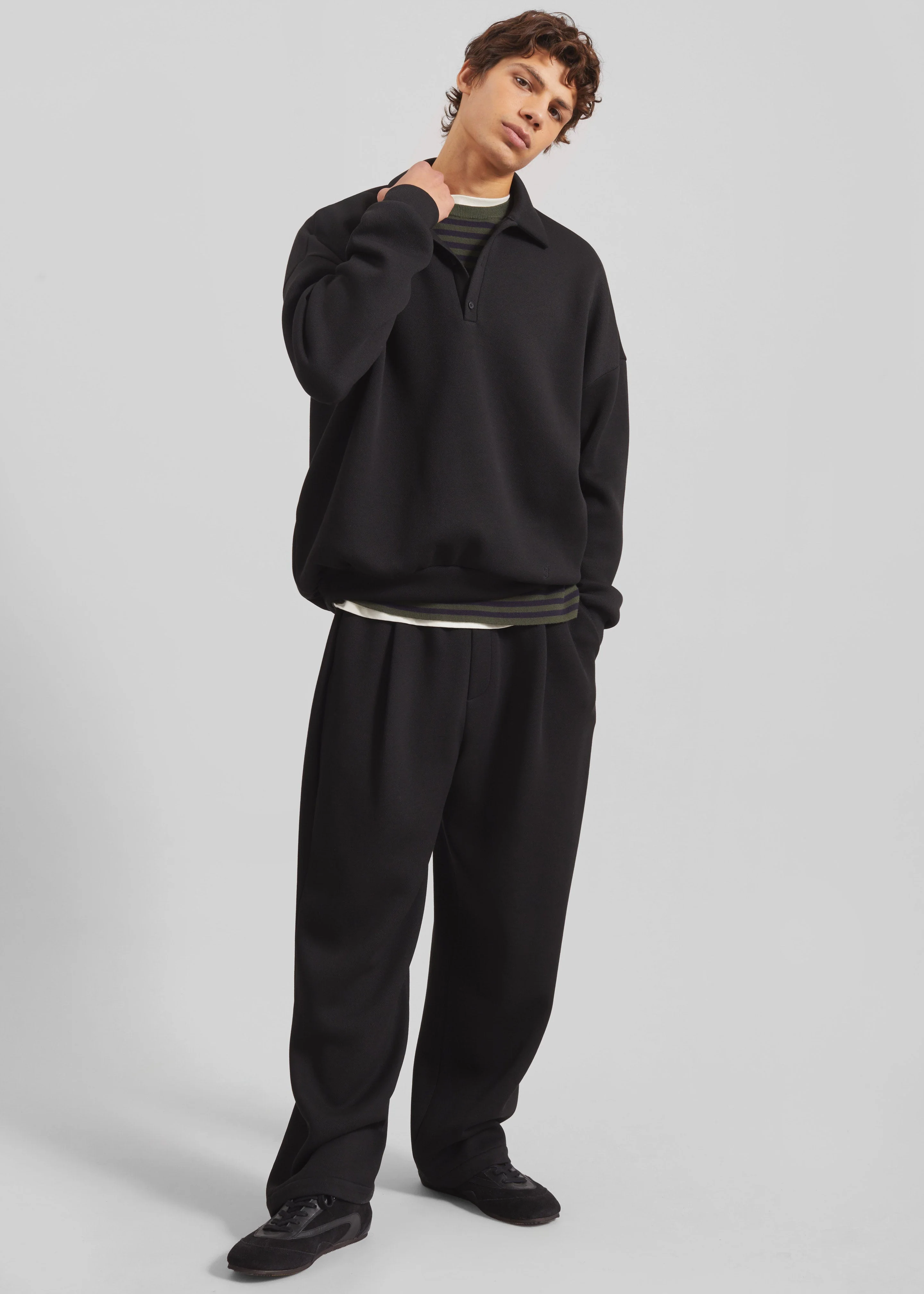 Lenham Polo Sweatshirt - Black