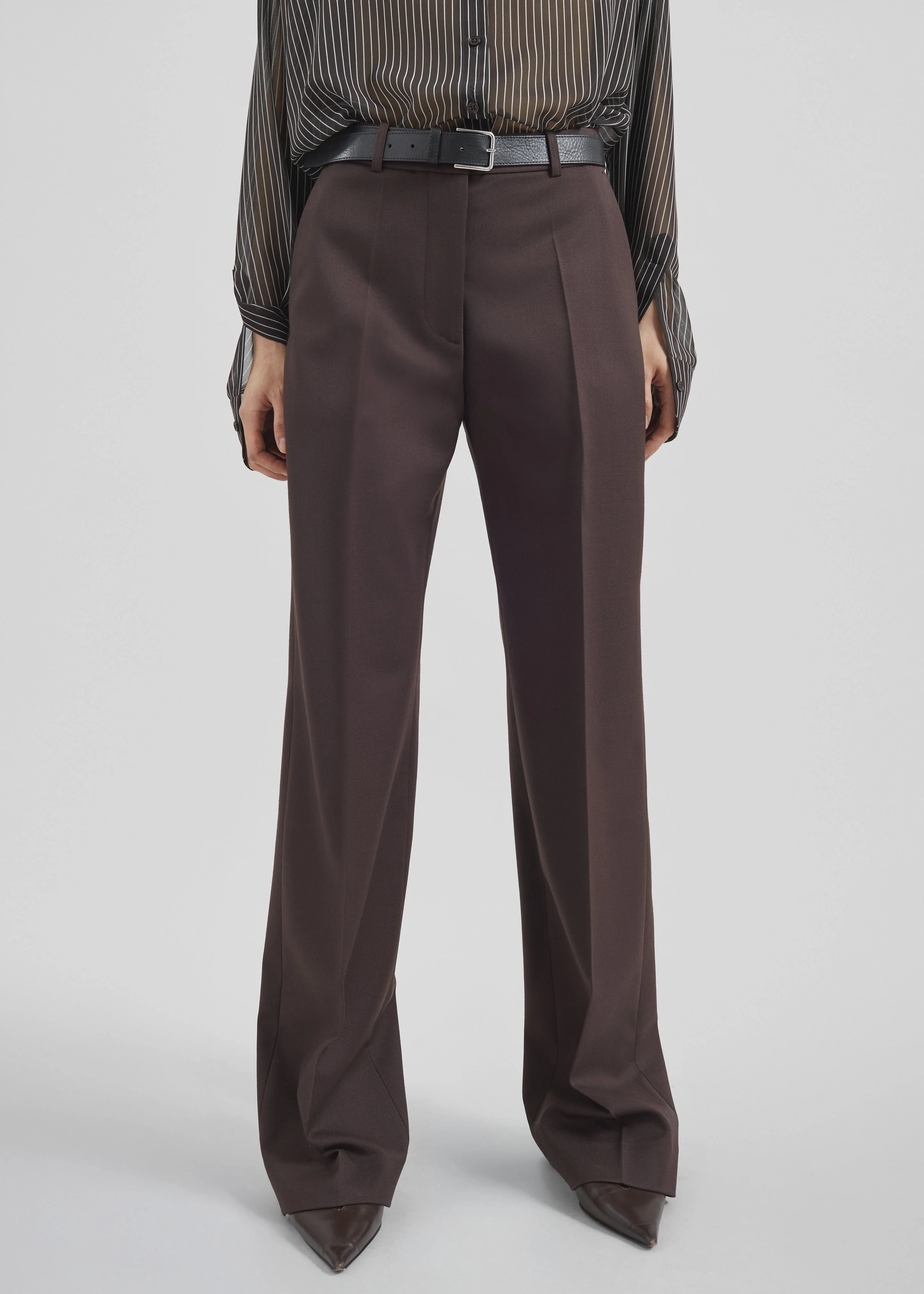 Lenora Straight Trousers - Brown - Image 3