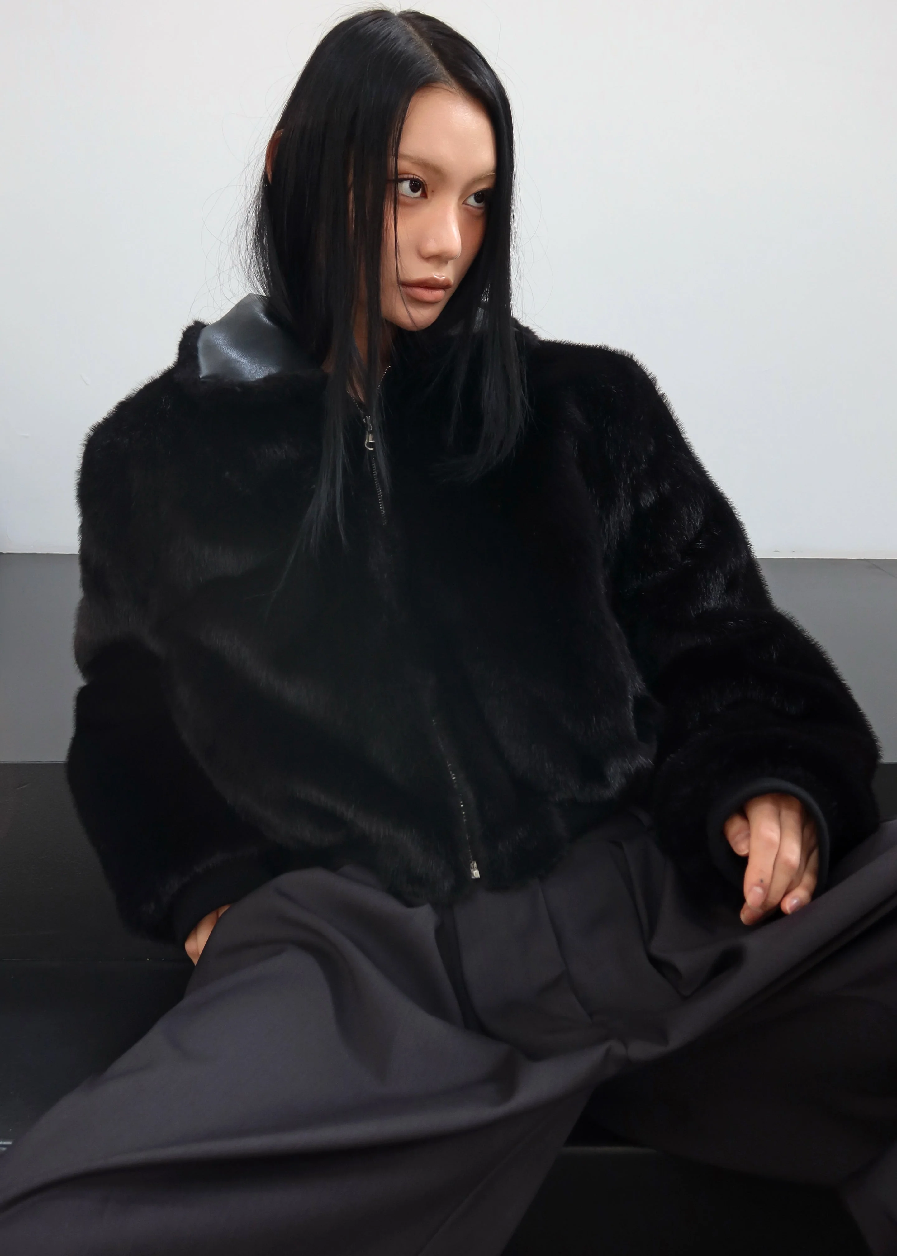 Leoben Reversible Bomber Jacket - Black - Image 7