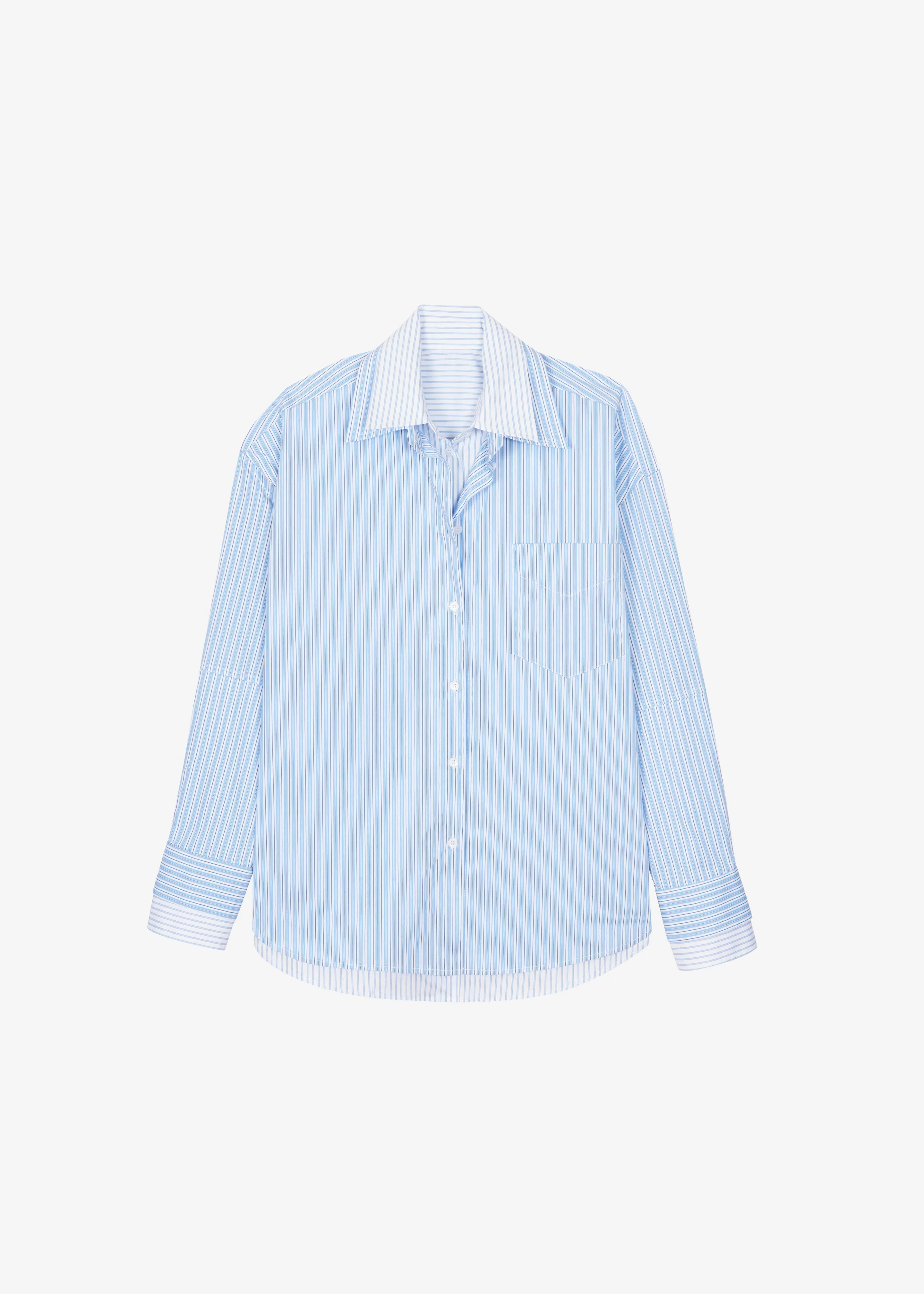 Lienz Double Shirt - Blue/White Stripe - Image 7