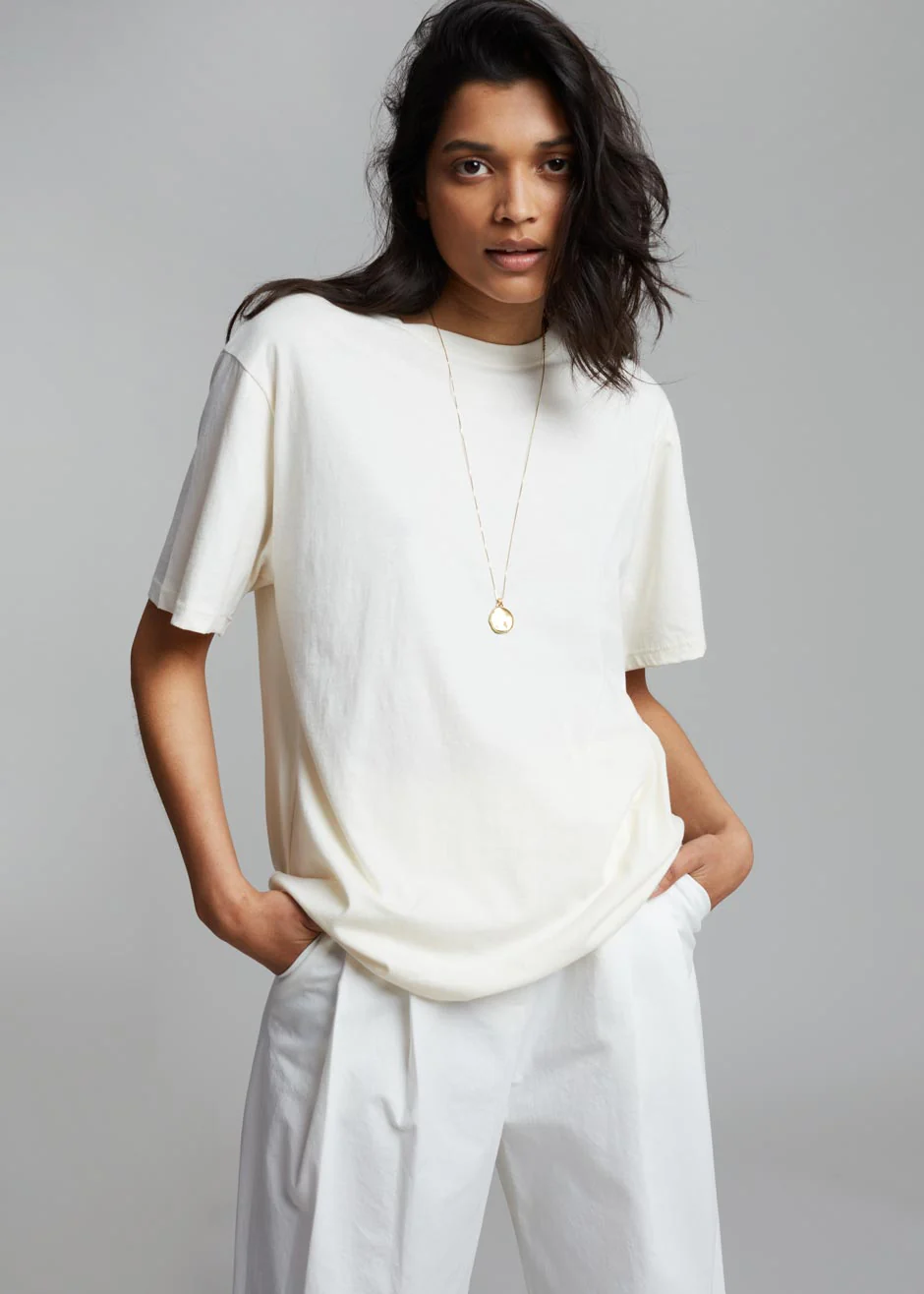 Lilou Simple Tee - Beige - Image 4