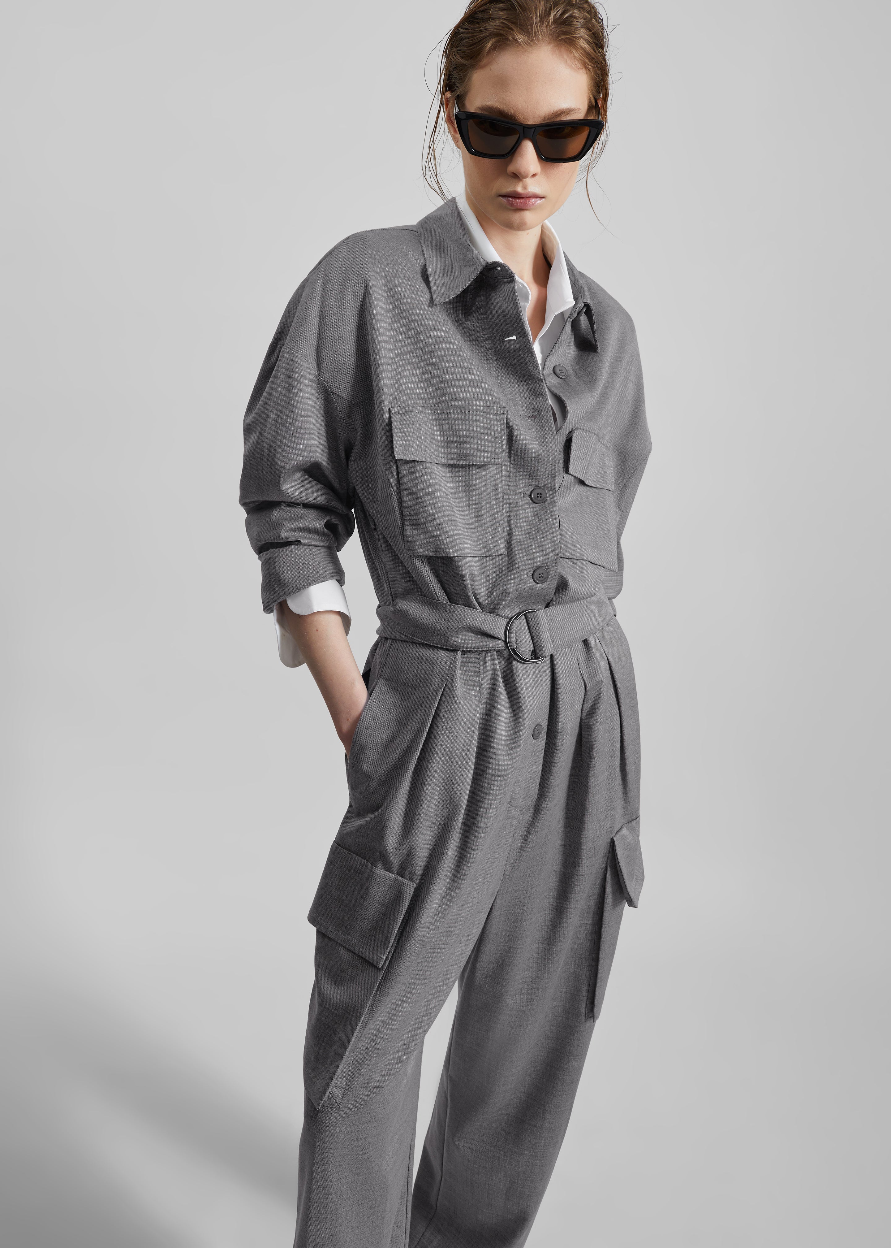 Linda Jumpsuit - Grey Melange - Image 2