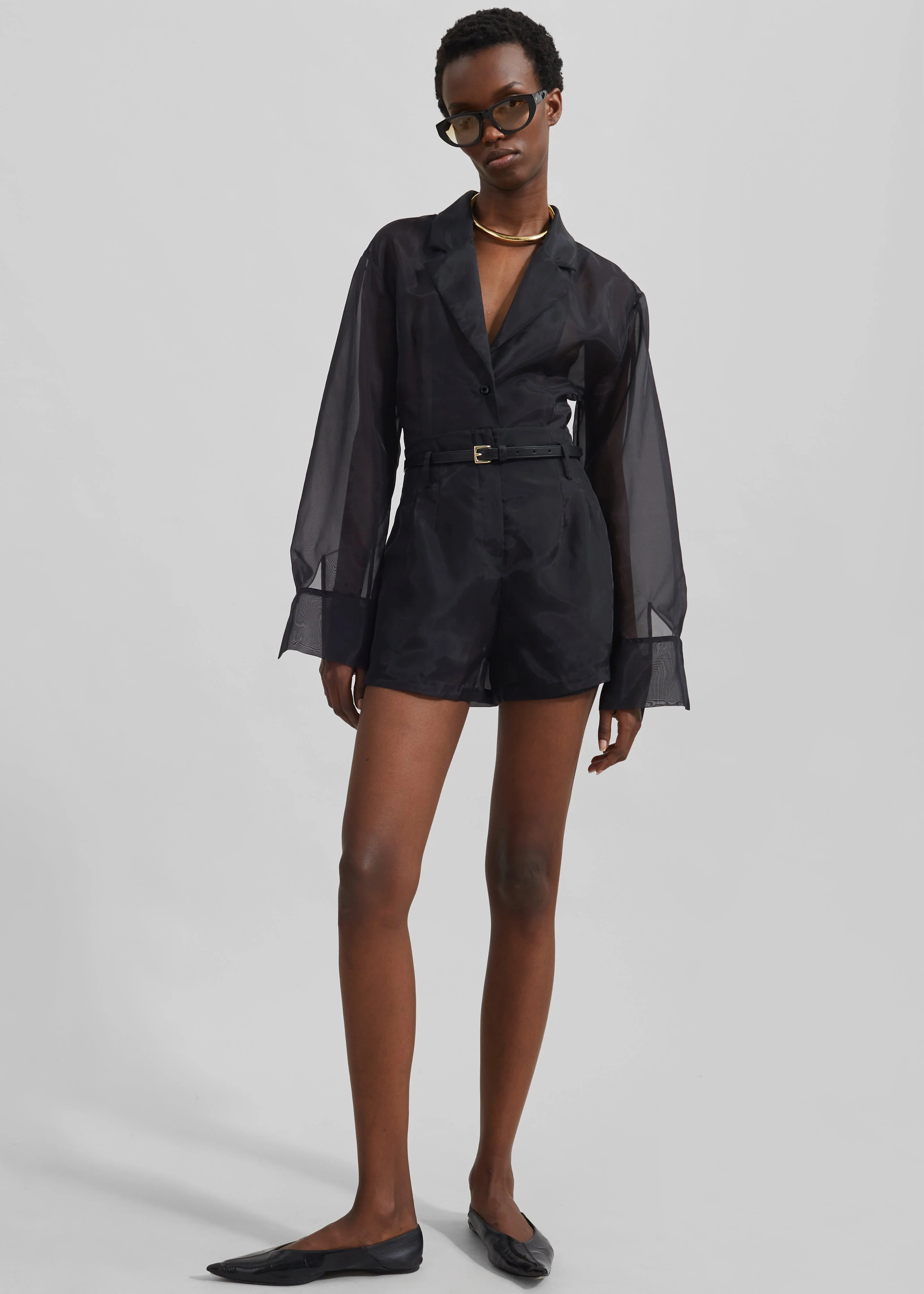 Lise Sheer Shorts - Black - Image 7