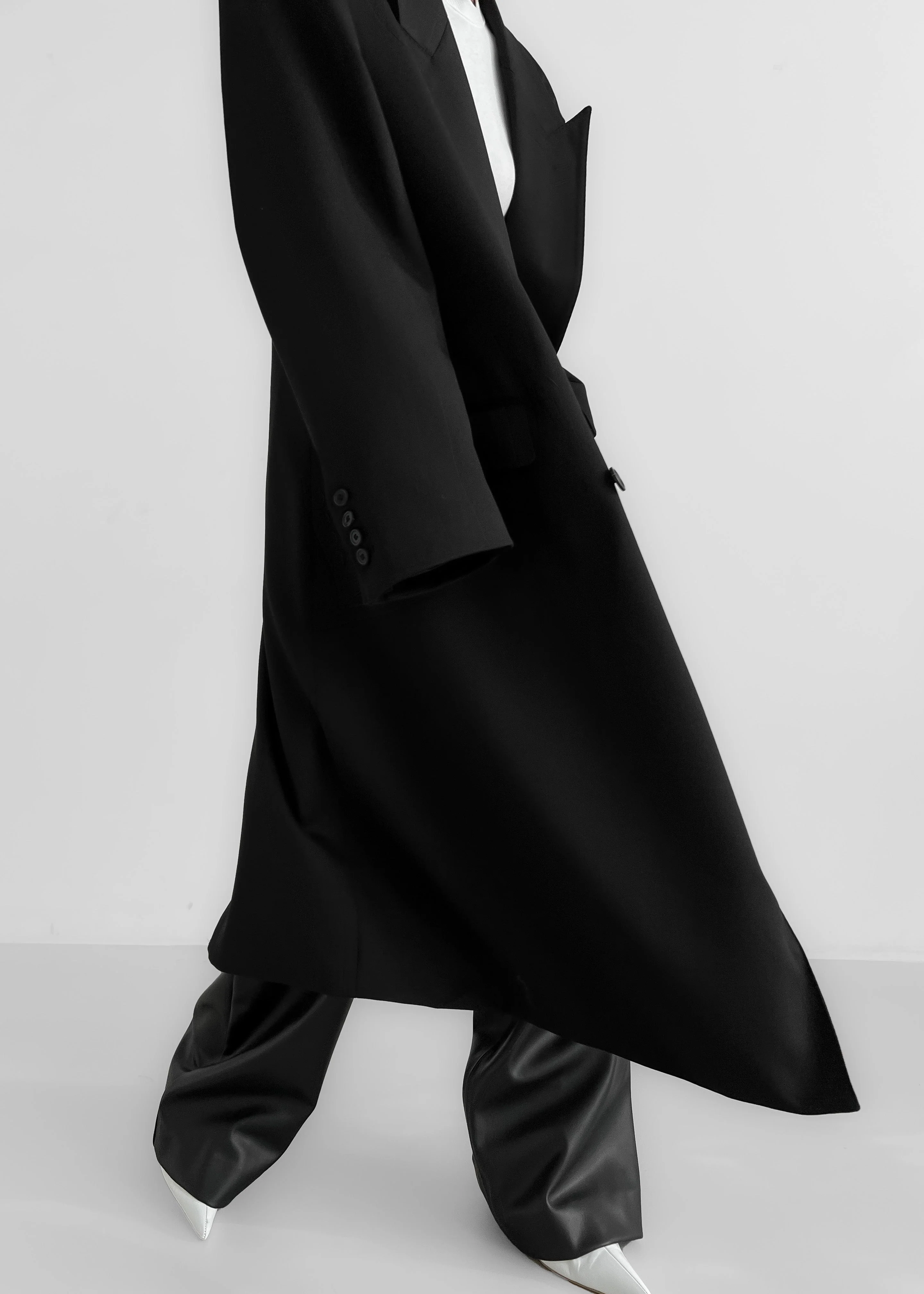 London Double Breasted Coat - Black - Image 7