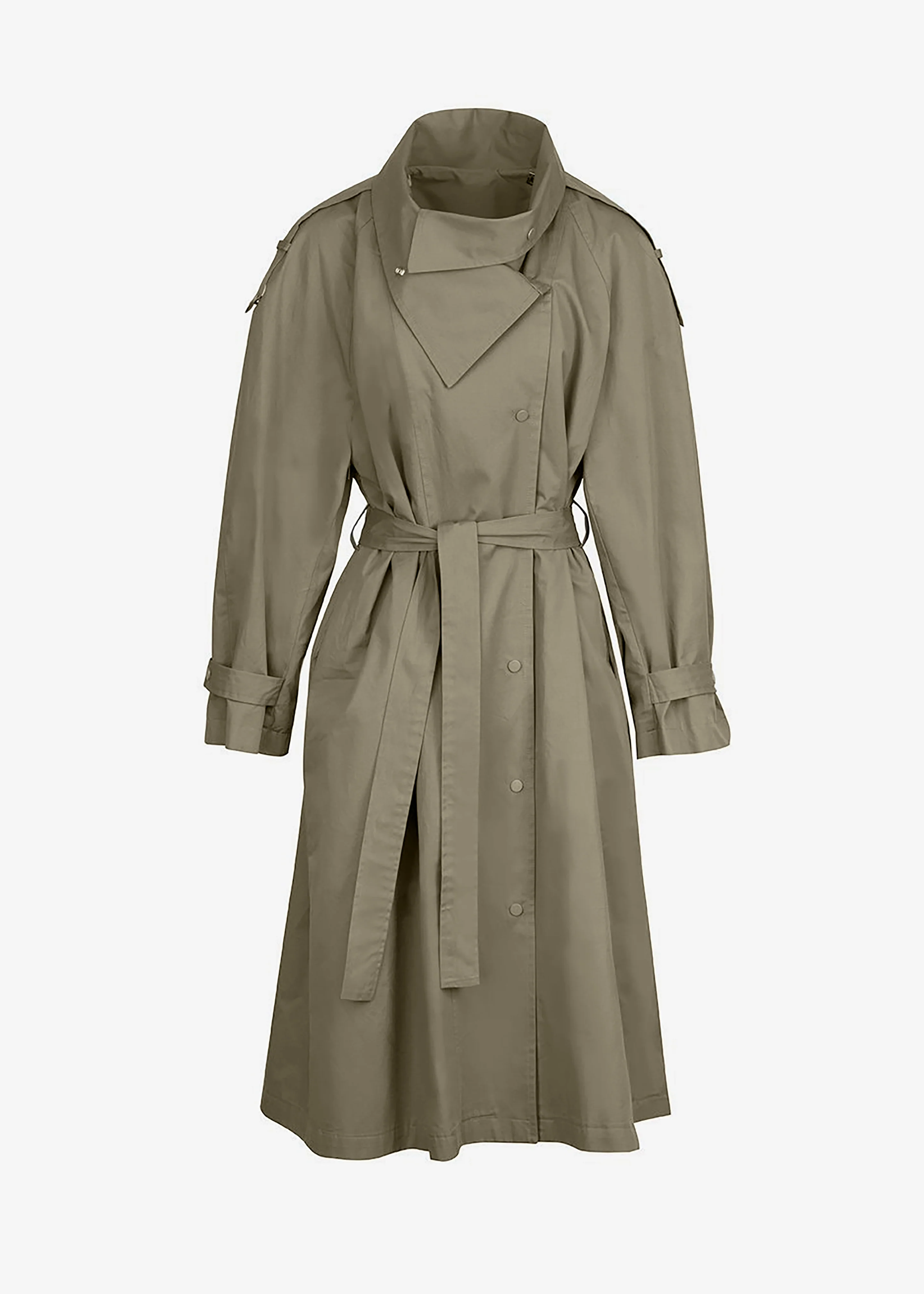 Lottie Wing Collar Trench Coat - Olive - Image 6